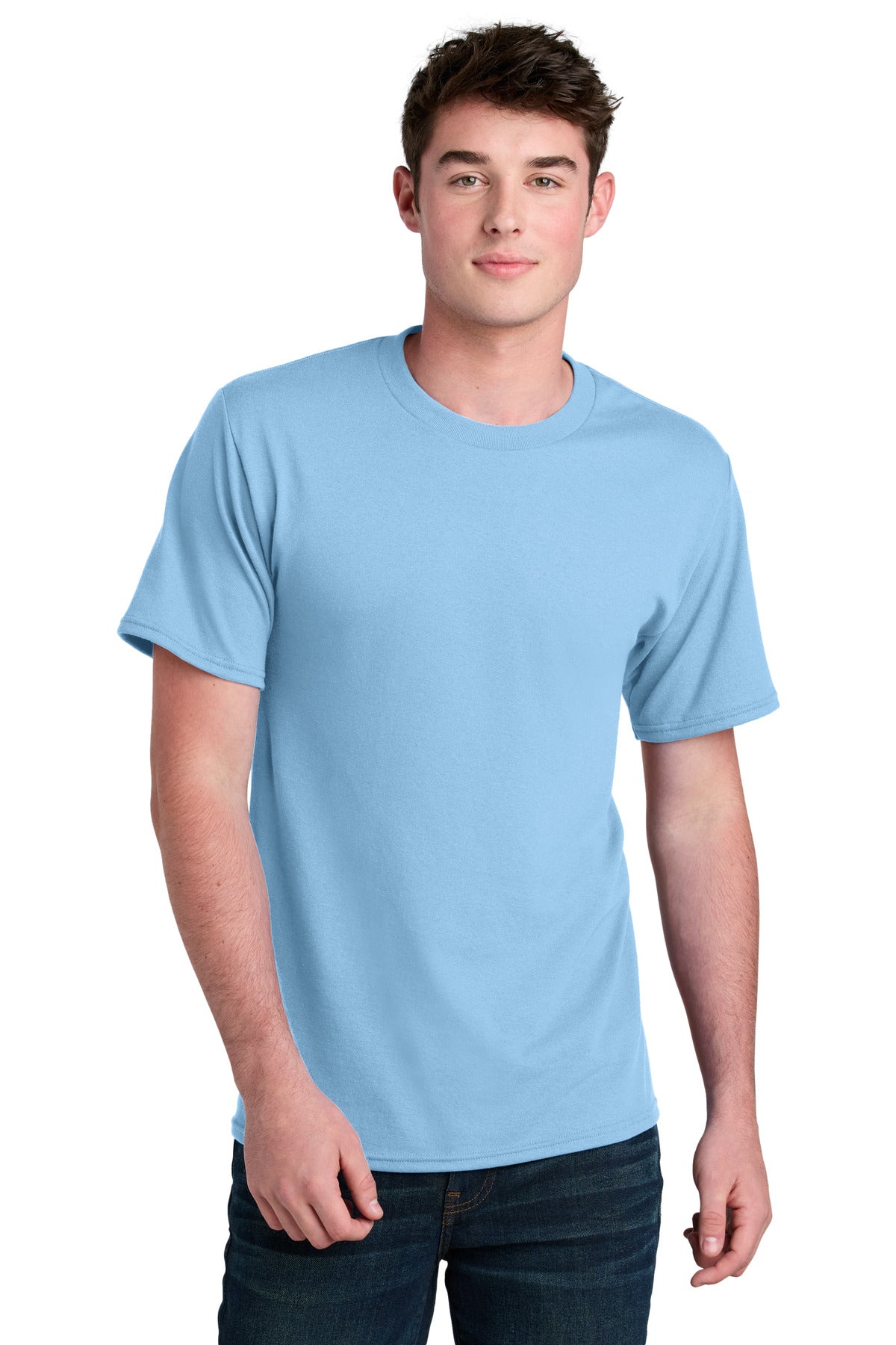 Port & Co Core Blend Recycled Tee PC01 in Light Blue