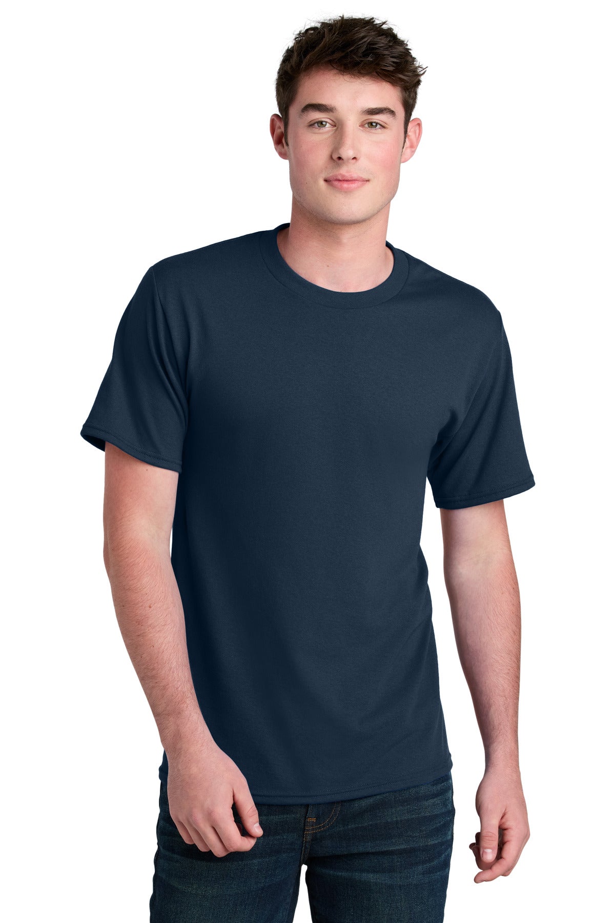 Port & Co Core Blend Recycled Tee PC01 in Navy