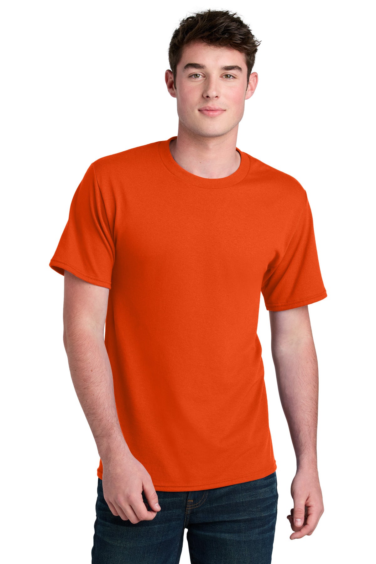 Port & Co Core Blend Recycled Tee PC01 in Orange