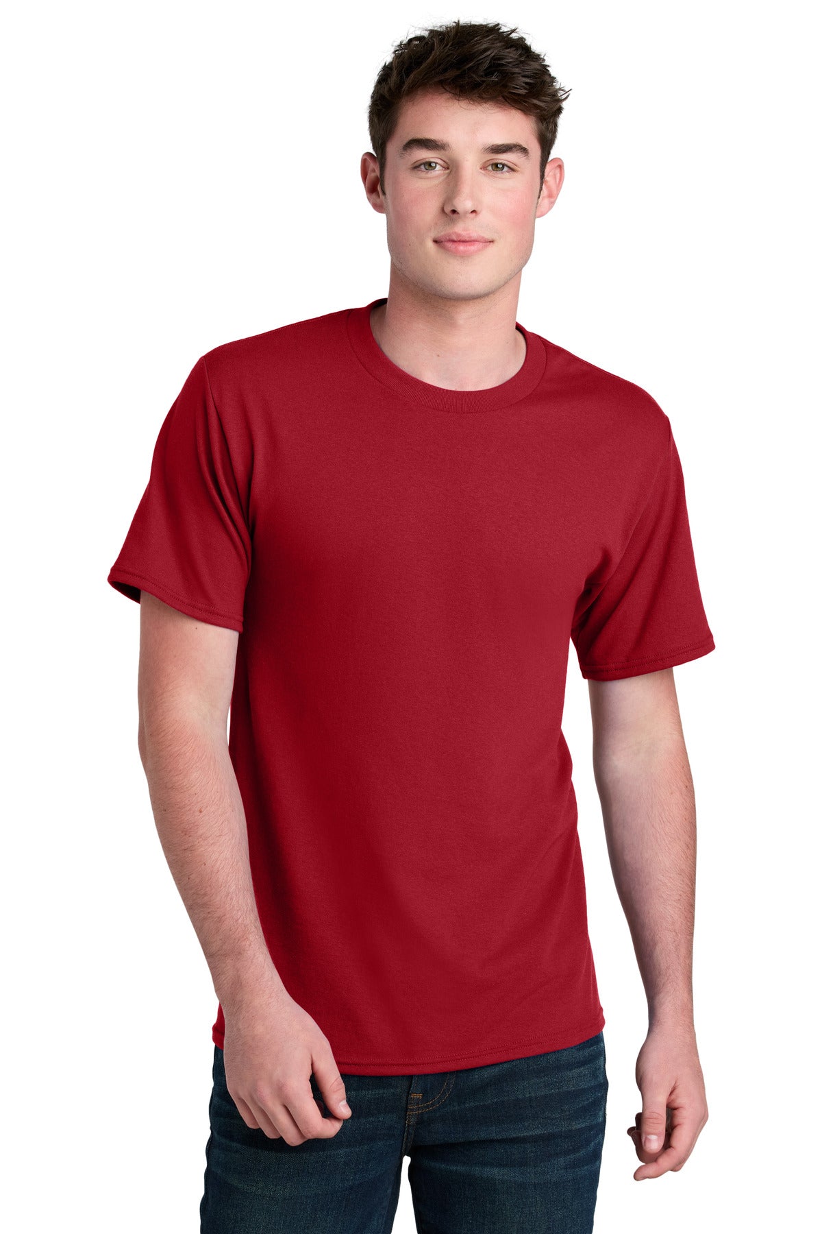 Port & Co Core Blend Recycled Tee PC01 in Red