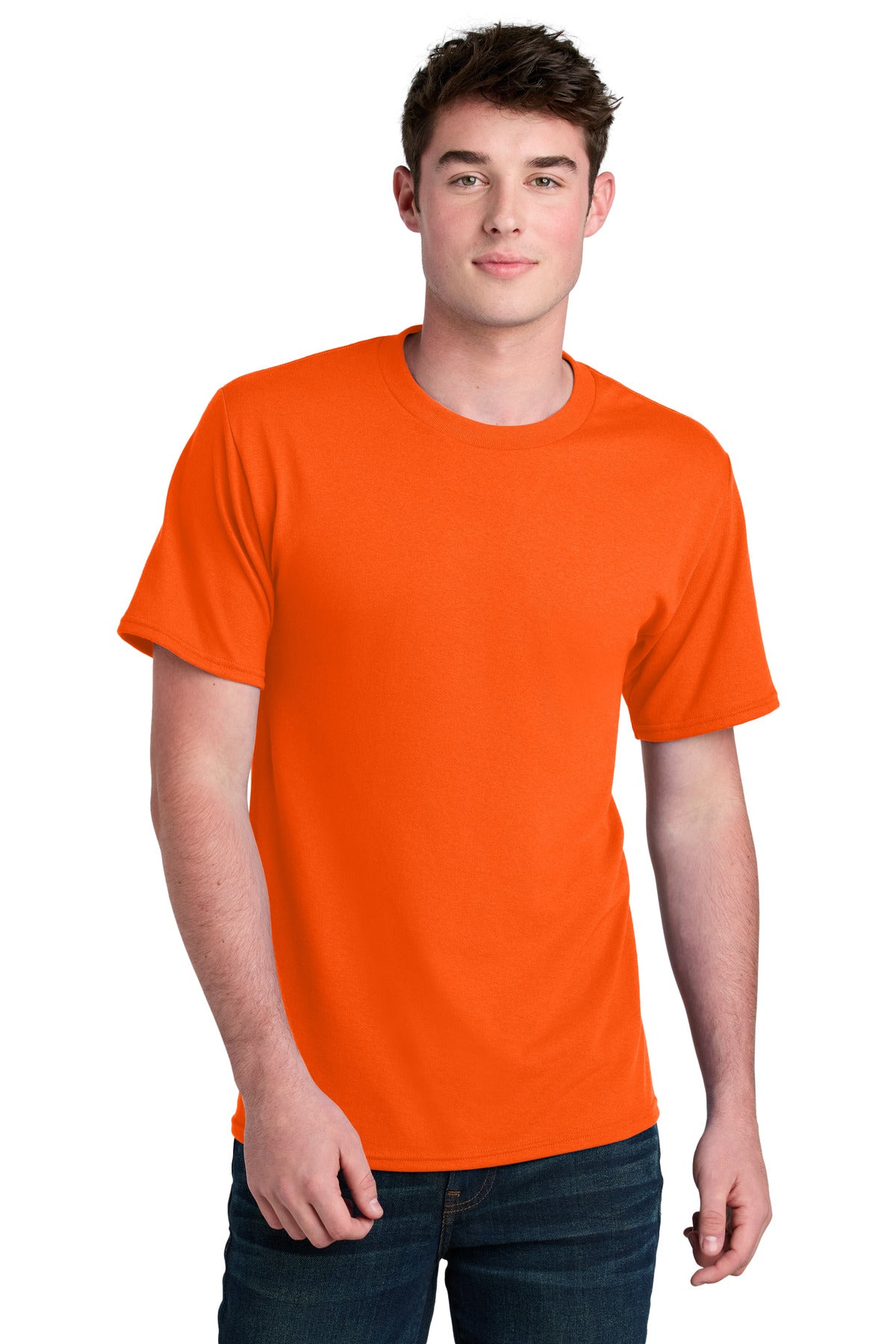 Port & Co Core Blend Recycled Tee PC01 in S. Orange