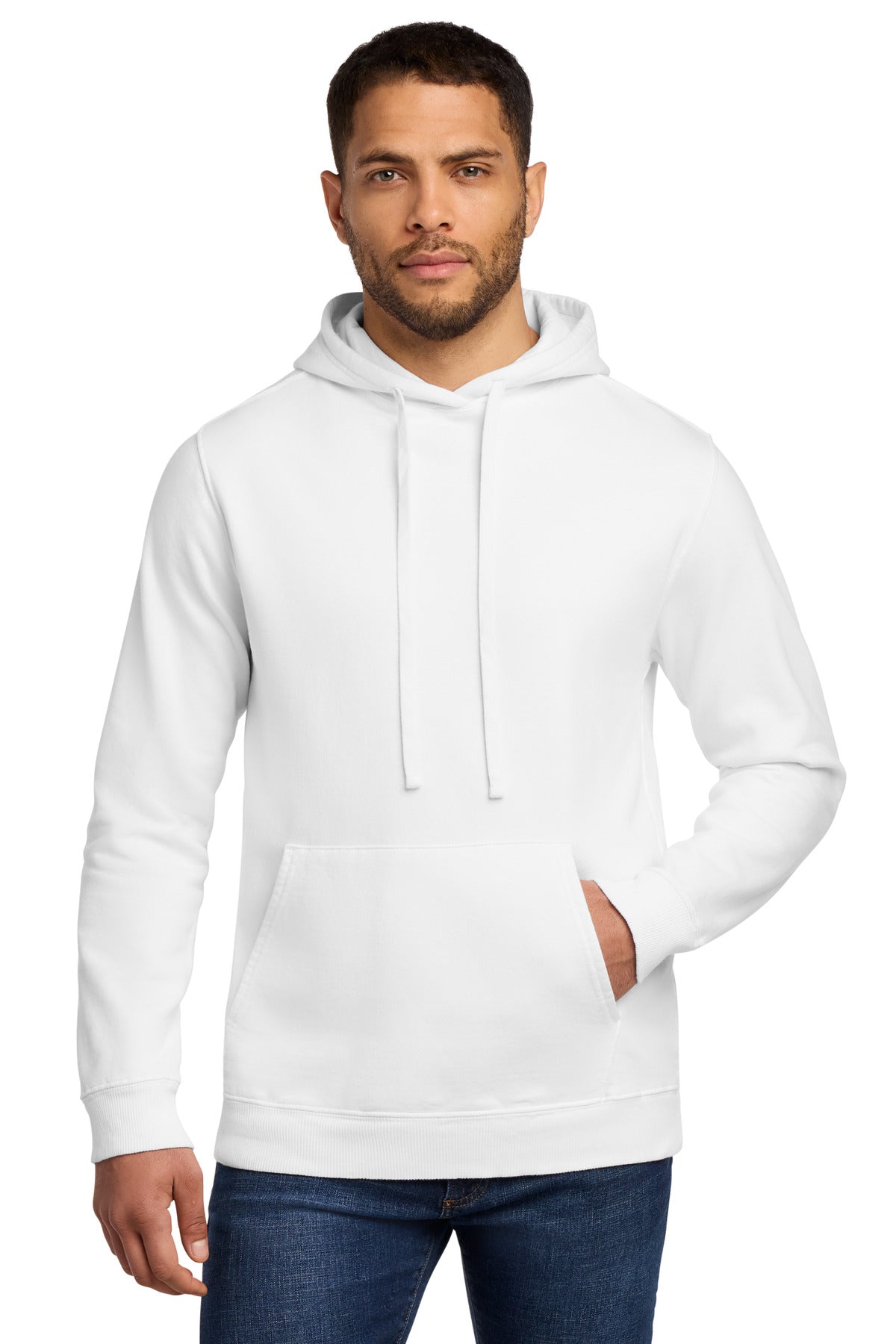 Port & Co Beach Wash Garment-Dyed Pullover Hooded Sweatshirt. PC098H in White