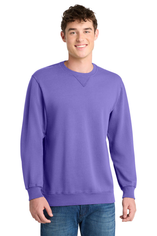 Port & Co Beach Wash Garment-Dyed Crewneck Sweatshirt PC098 in Amethyst
