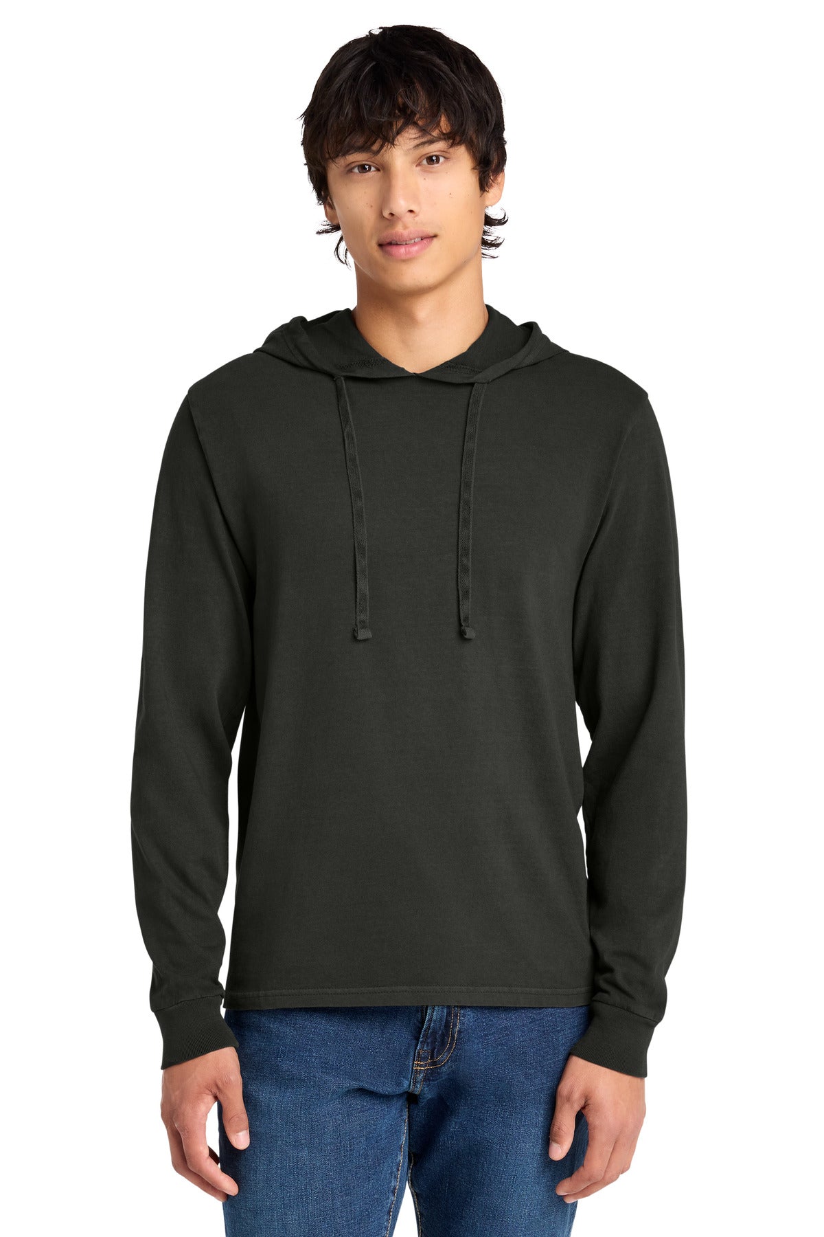 Port & Co Beach Wash Garment-Dyed Pullover Hooded Tee PC099H in Black