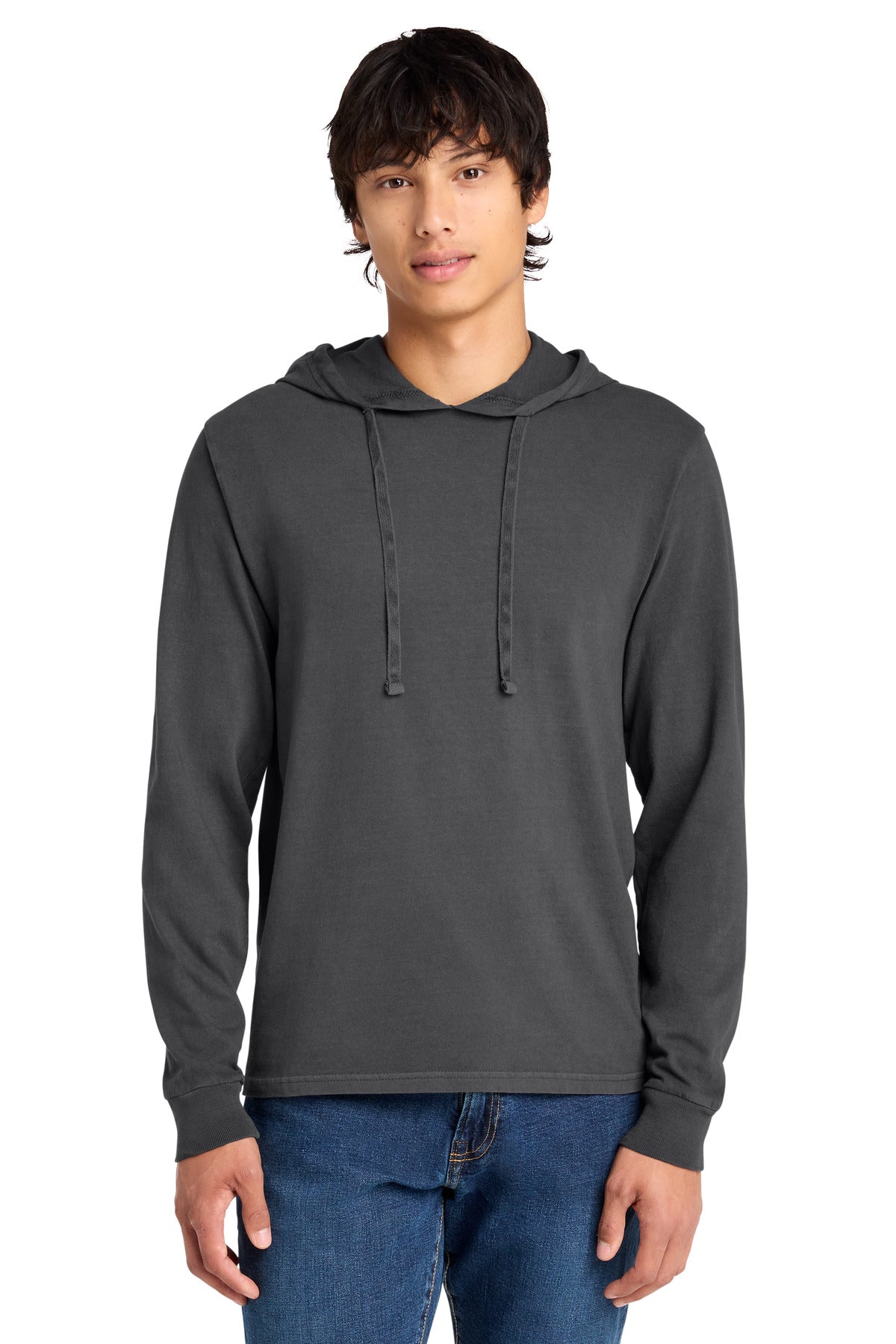 Port & Co Beach Wash Garment-Dyed Pullover Hooded Tee PC099H in Coal