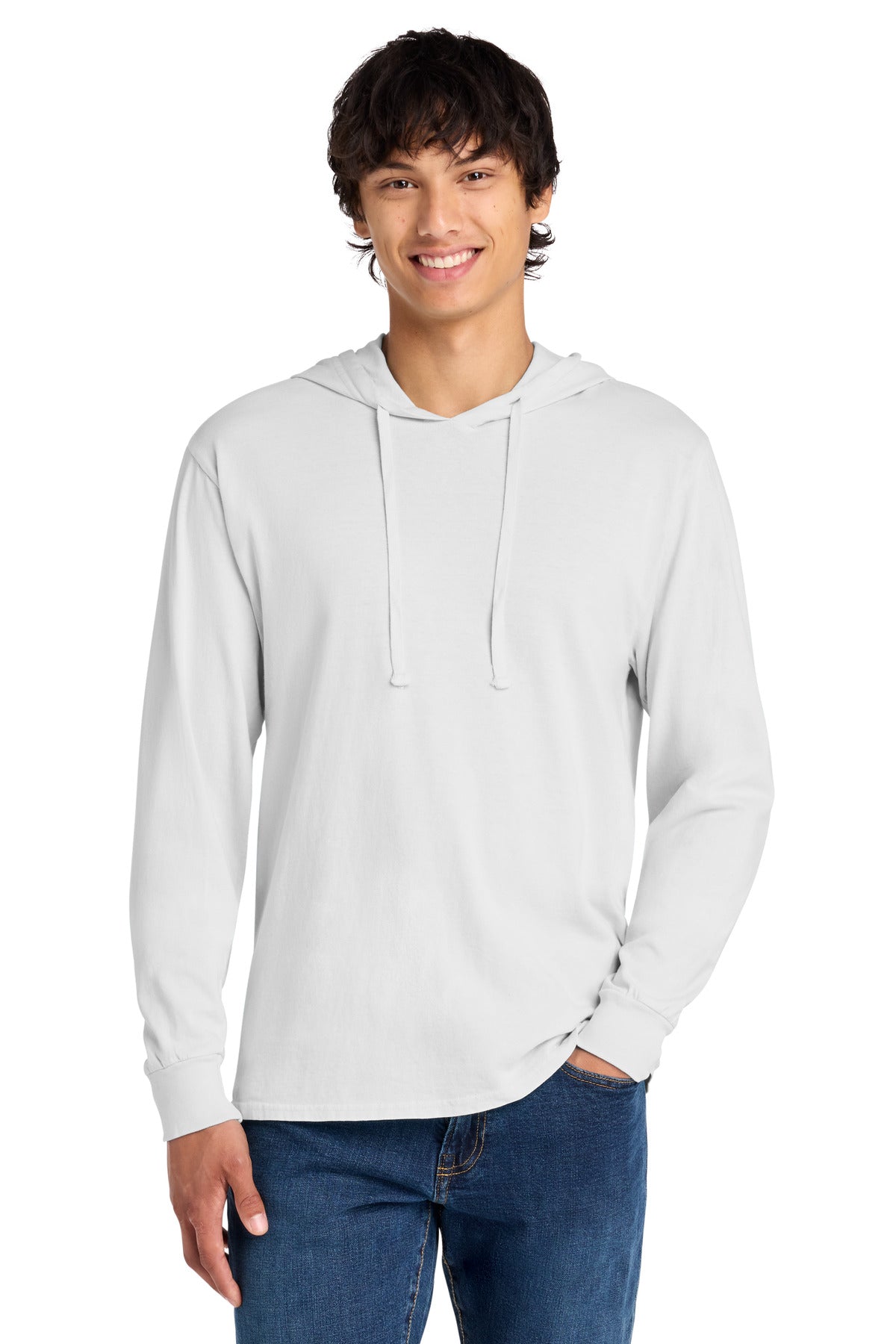 Port & Co Beach Wash Garment-Dyed Pullover Hooded Tee PC099H in White