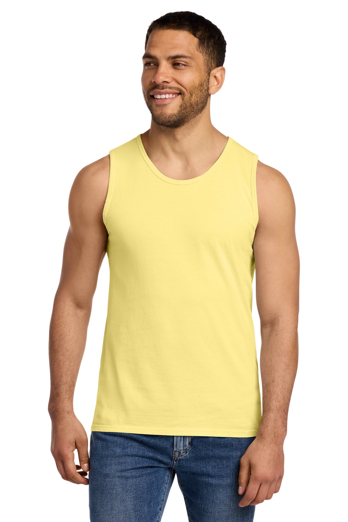 Port & Co Beach Wash Garment-Dyed Tank.  PC099TT in Popcorn