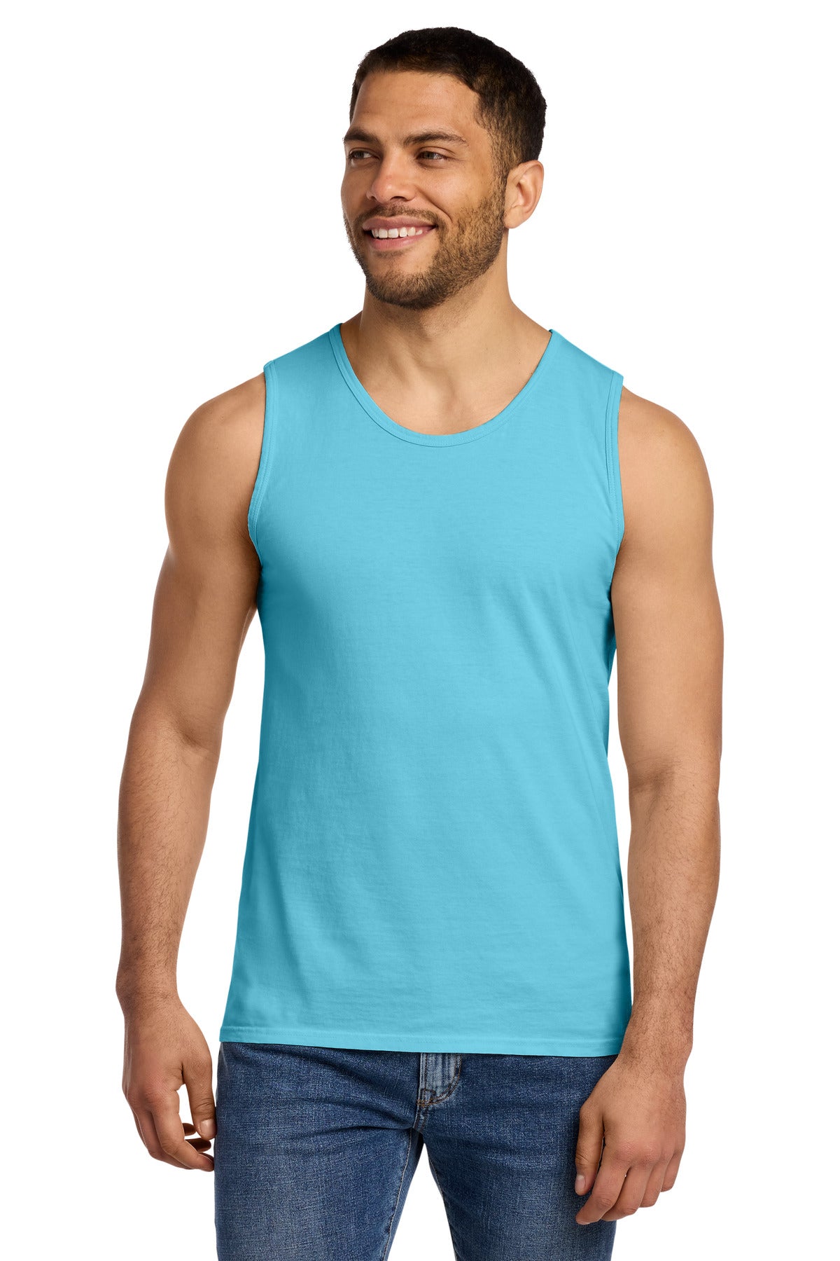Port & Co Beach Wash Garment-Dyed Tank.  PC099TT in Tidal Wave