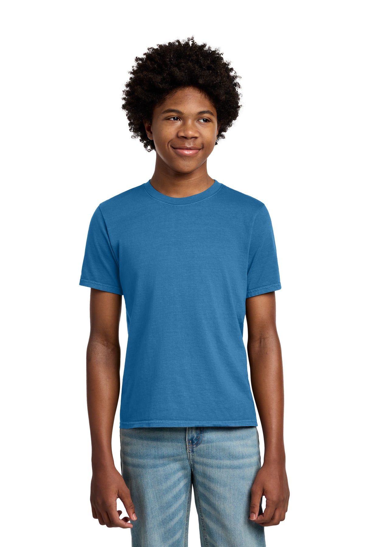 Port & Co Youth Beach Wash Garment-Dyed Tee. PC099Y in Blue Moon