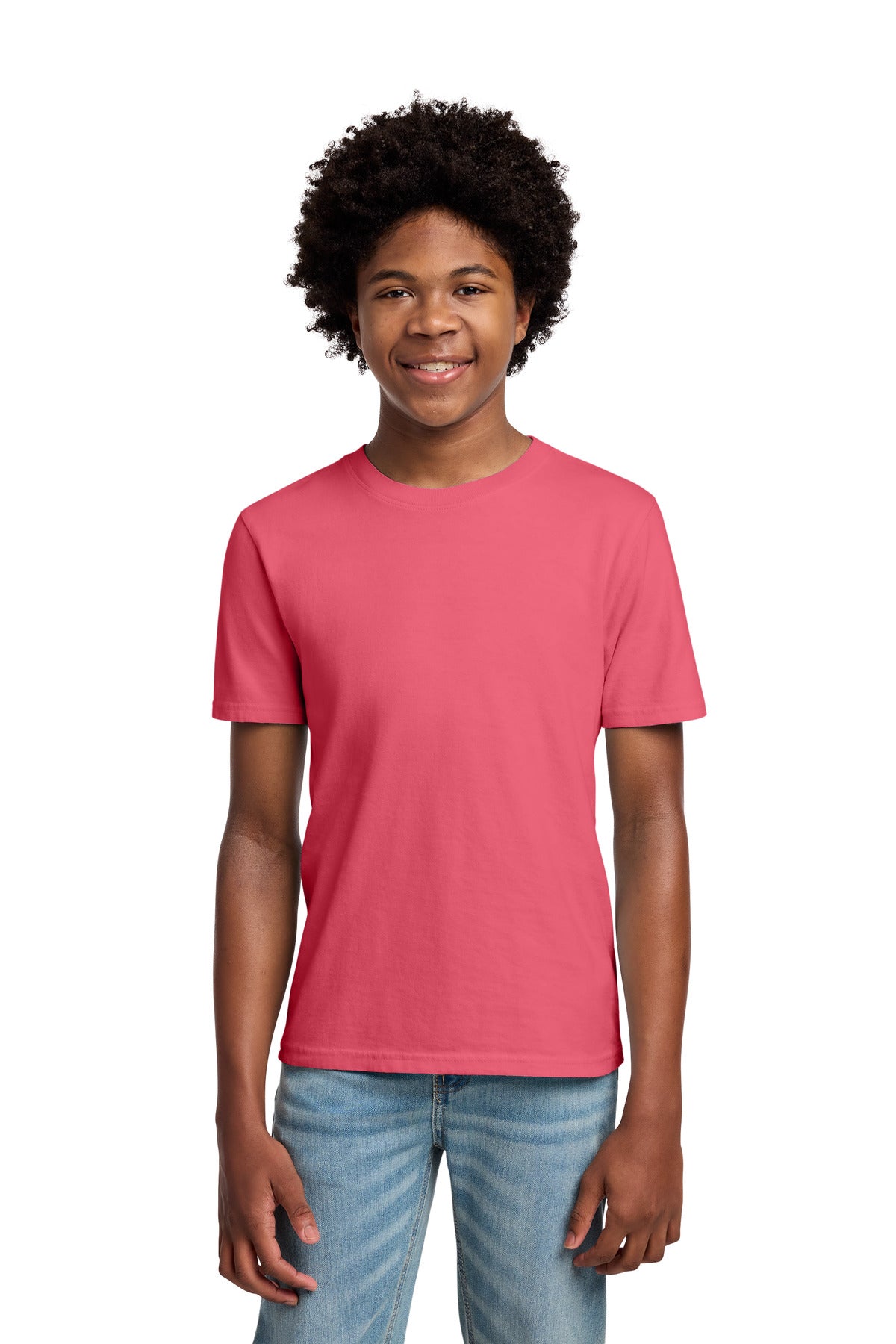 Port & Co Youth Beach Wash Garment-Dyed Tee. PC099Y in Fruit Punch