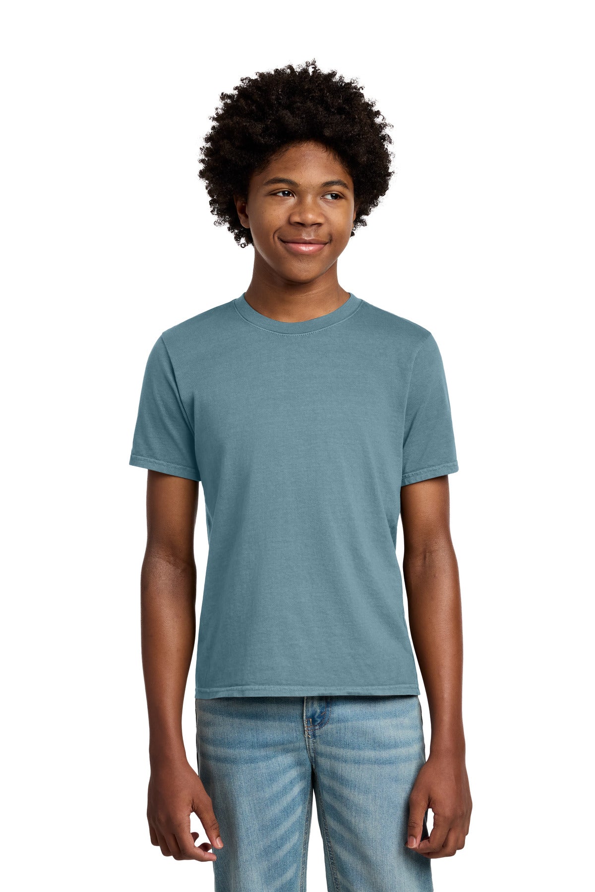 Port & Co Youth Beach Wash Garment-Dyed Tee. PC099Y in Mist