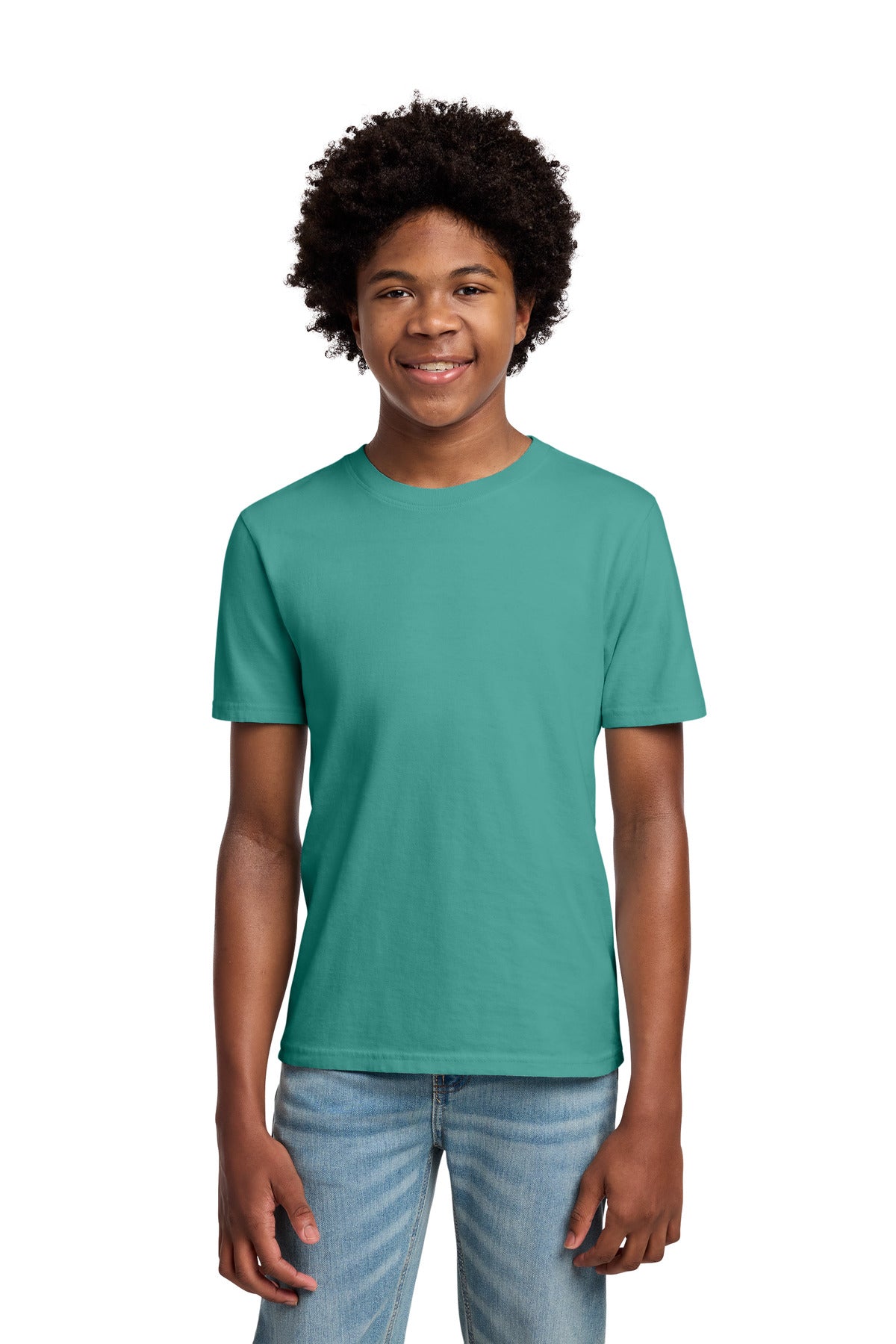 Port & Co Youth Beach Wash Garment-Dyed Tee. PC099Y in Peacock