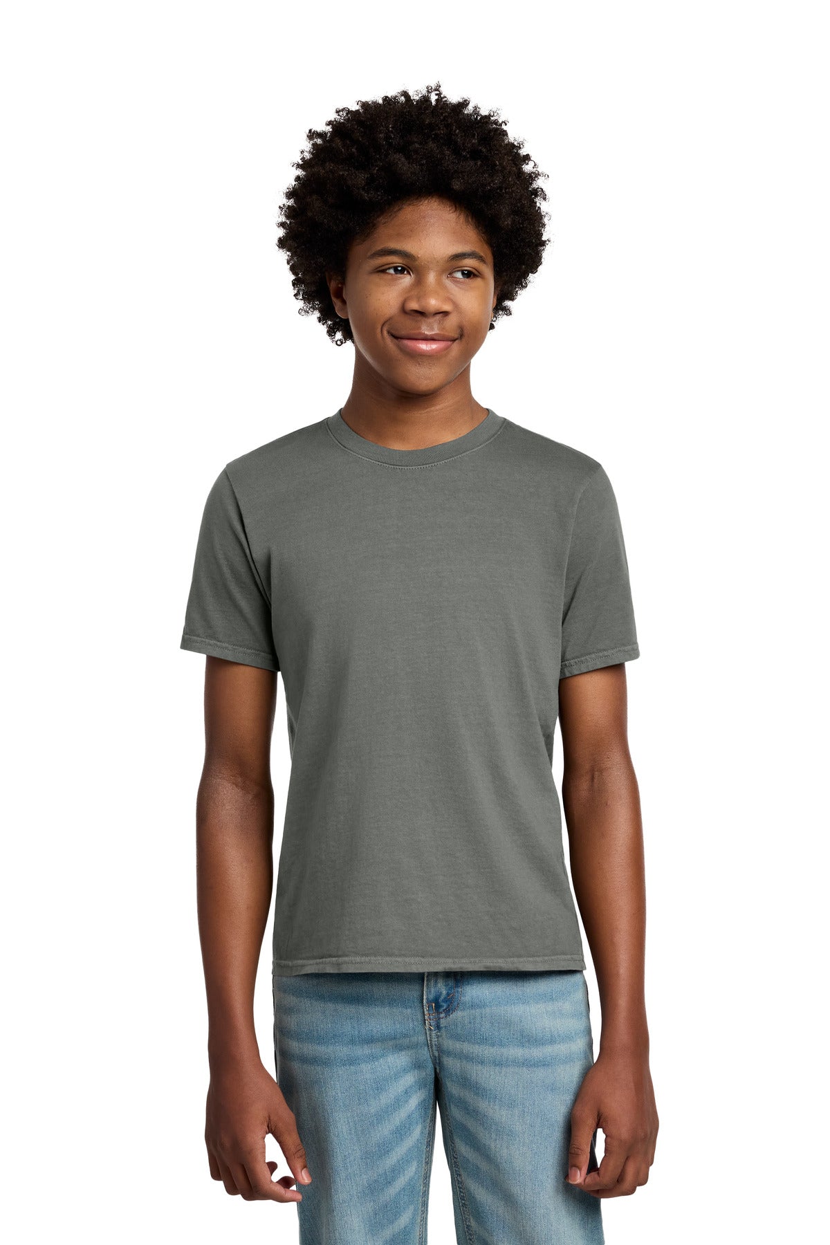 Port & Co Youth Beach Wash Garment-Dyed Tee. PC099Y in Pewter