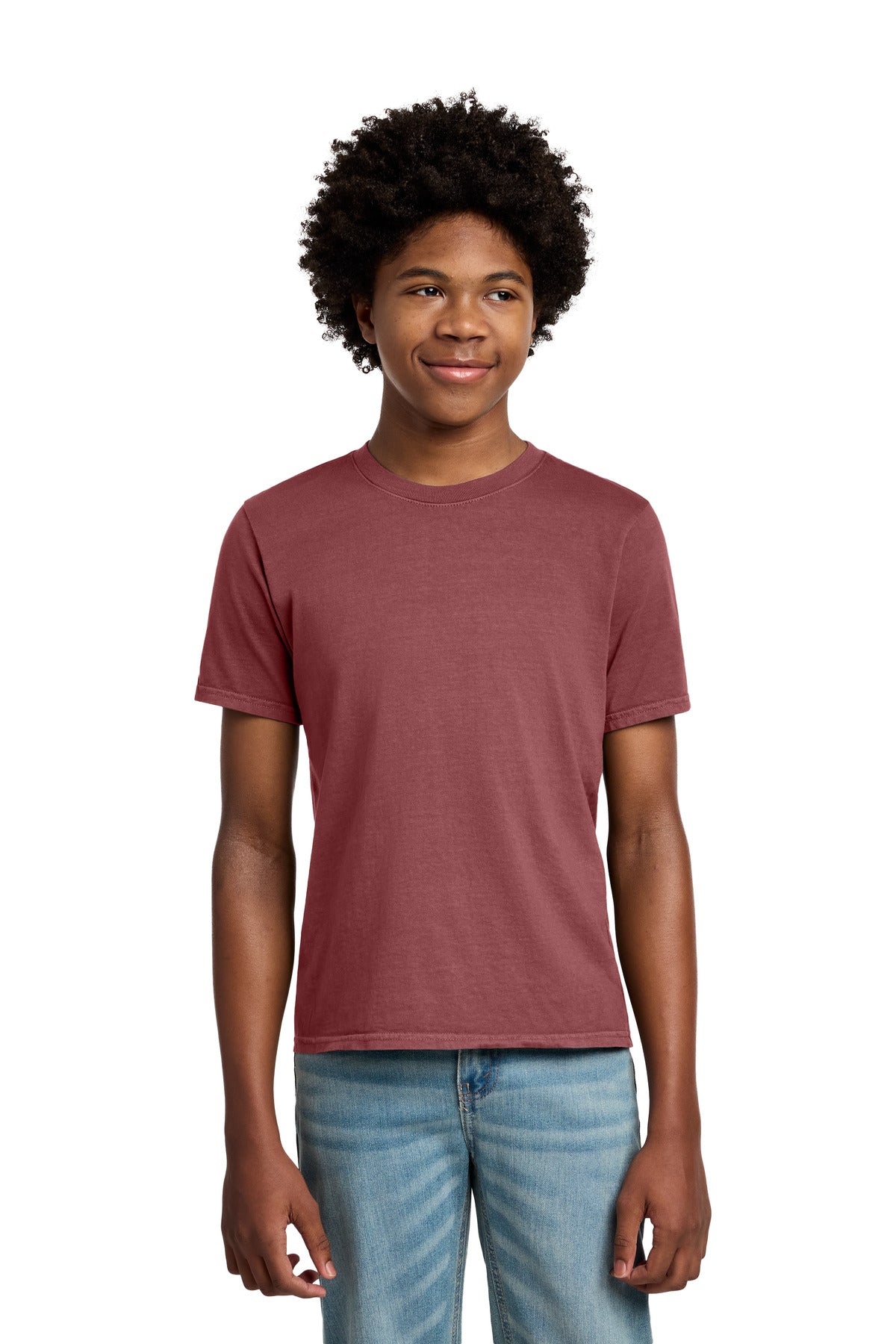 Port & Co Youth Beach Wash Garment-Dyed Tee. PC099Y in Red Rock