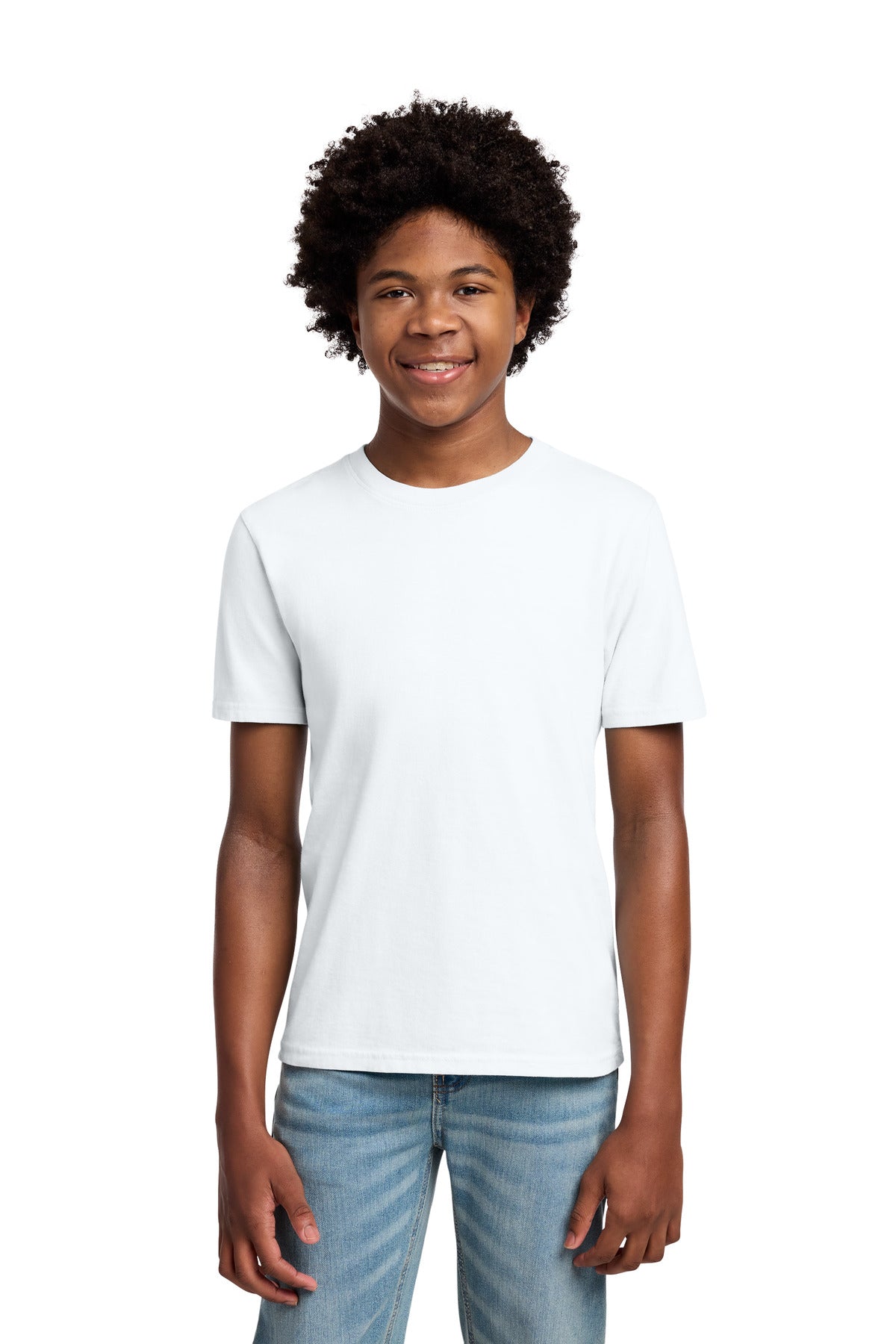 Port & Co Youth Beach Wash Garment-Dyed Tee. PC099Y in White