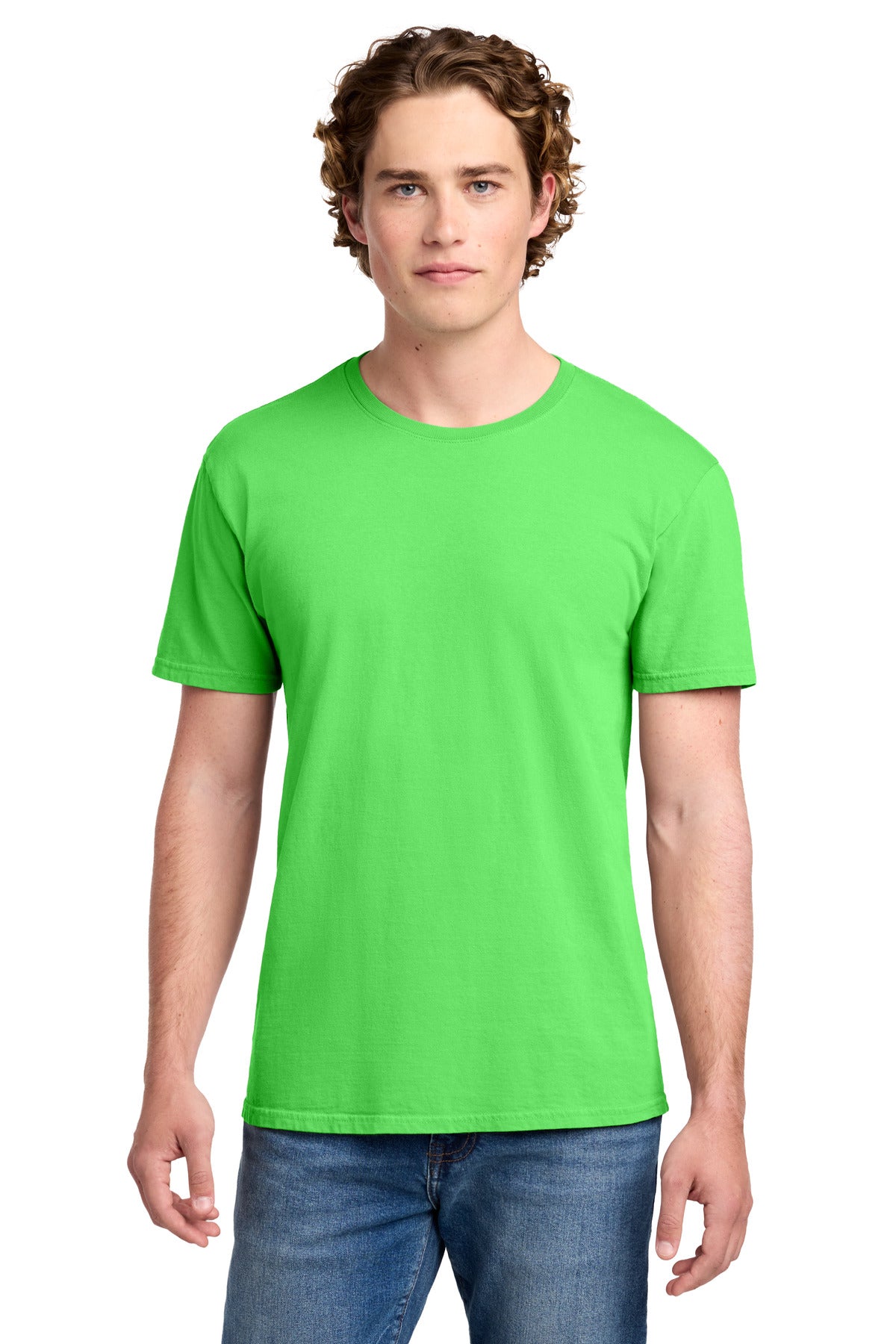 Port & Co Beach Wash Garment-Dyed Tee. PC099 in Neon Green
