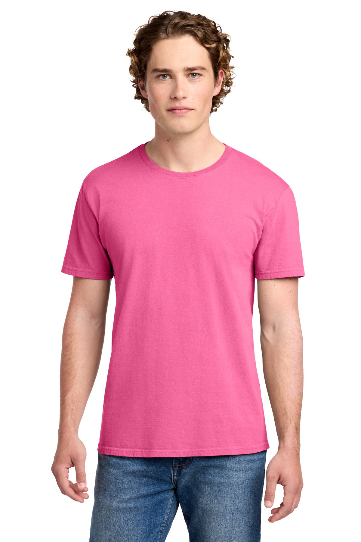 Port & Co Beach Wash Garment-Dyed Tee. PC099 in Neon Pink
