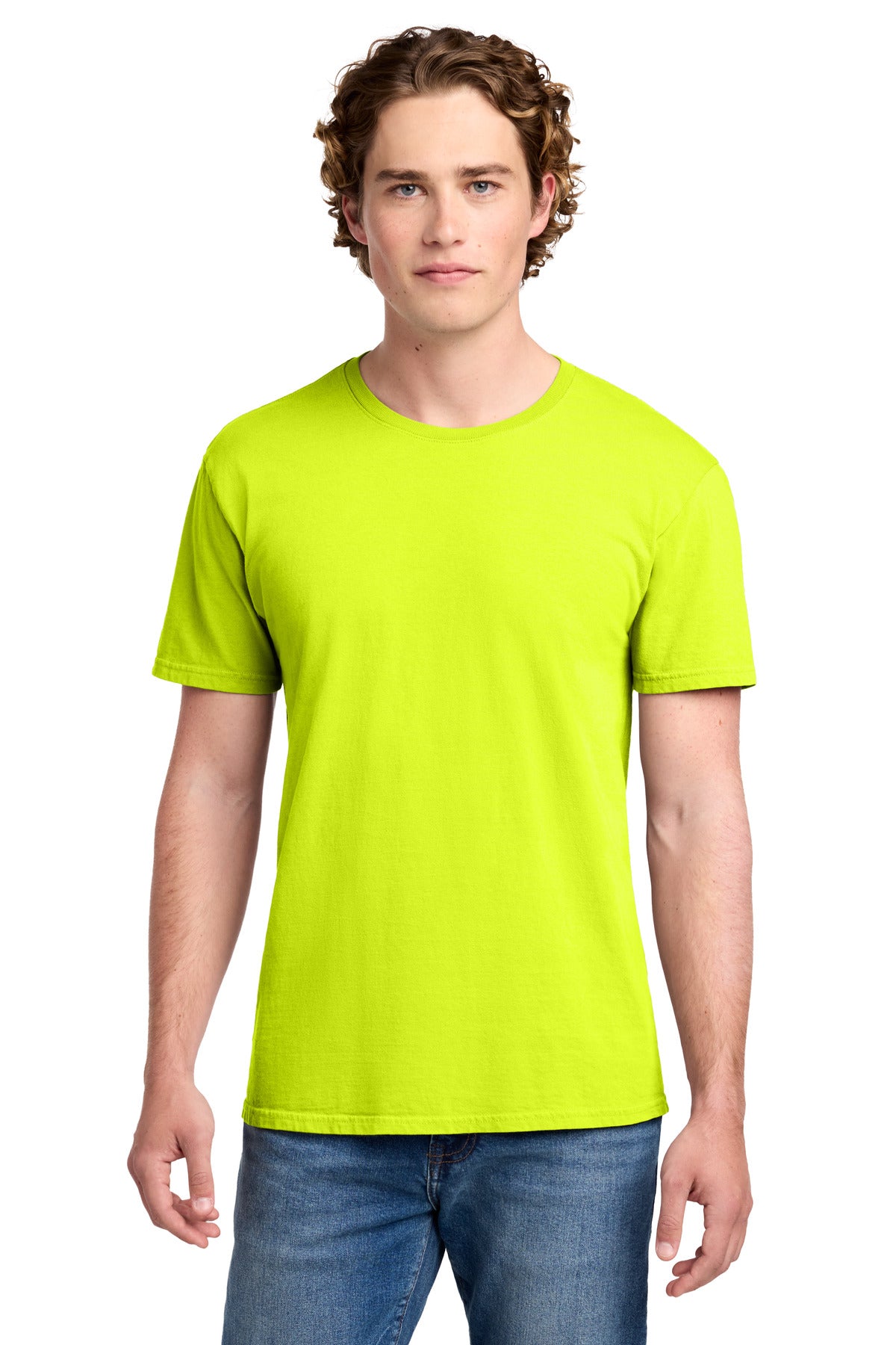 Port & Co Beach Wash Garment-Dyed Tee. PC099 in Neon Yellow