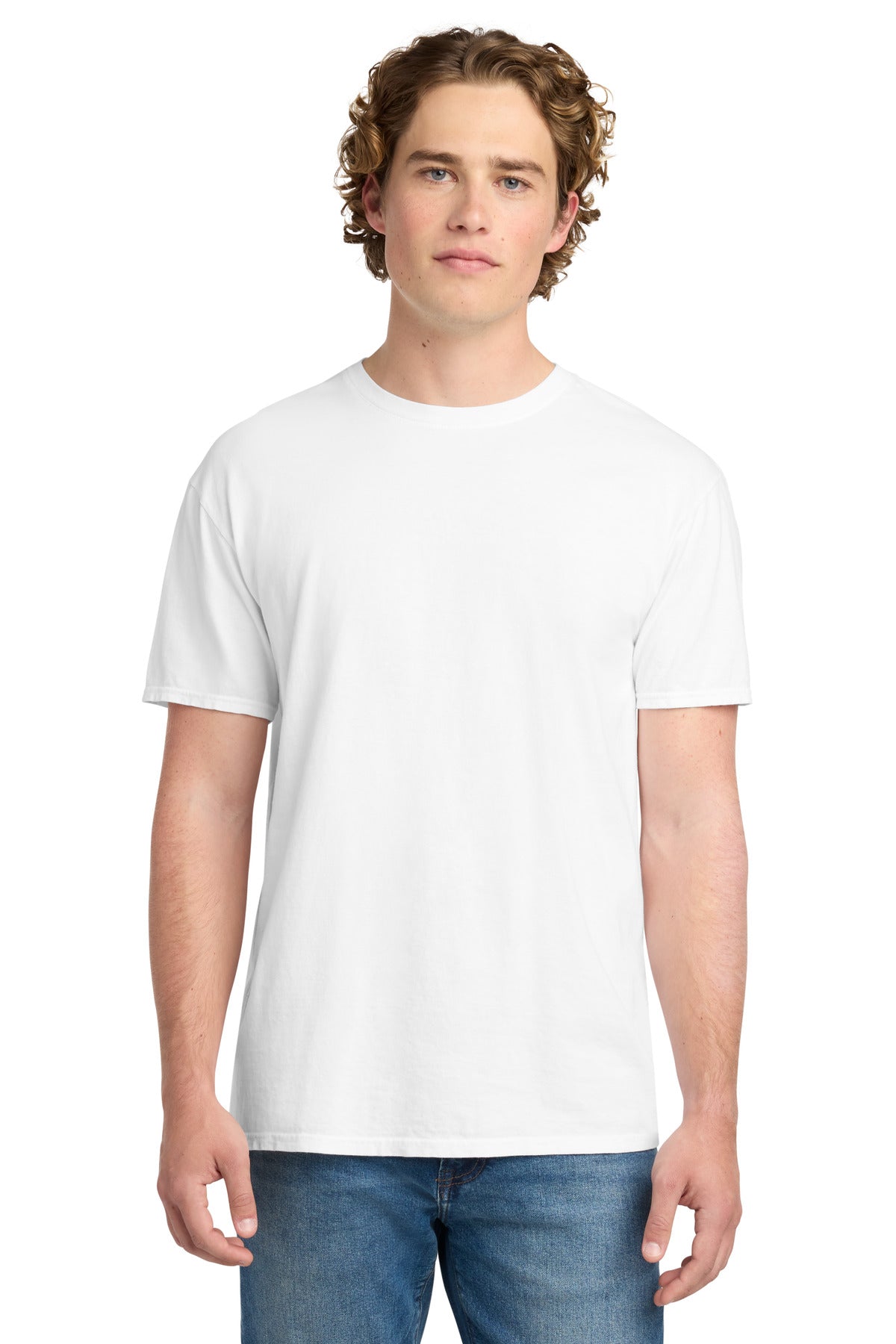 Port & Co Beach Wash Garment-Dyed Tee. PC099 in White