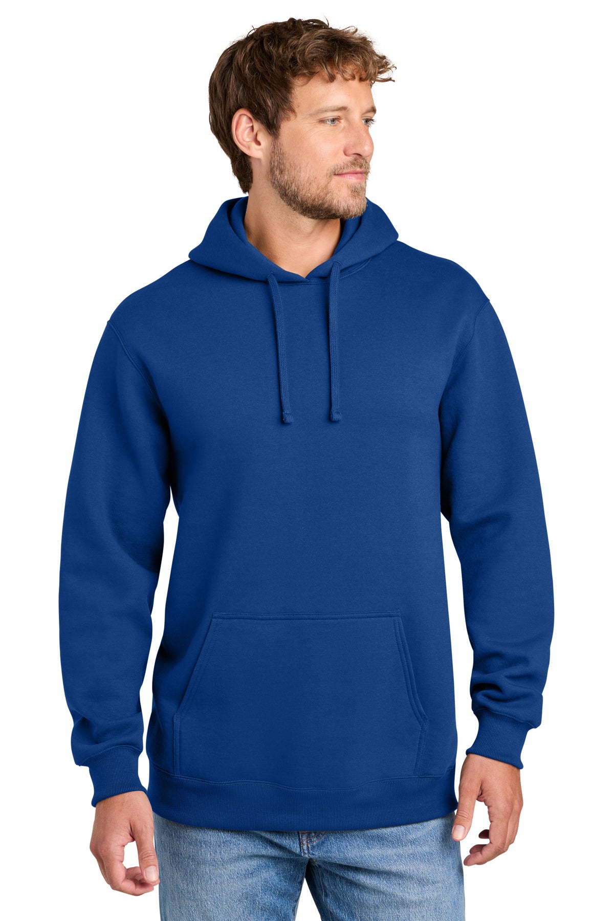 Port & Co Foundation Fleece Pullover Hooded Sweatshirt PC107H in True Royal