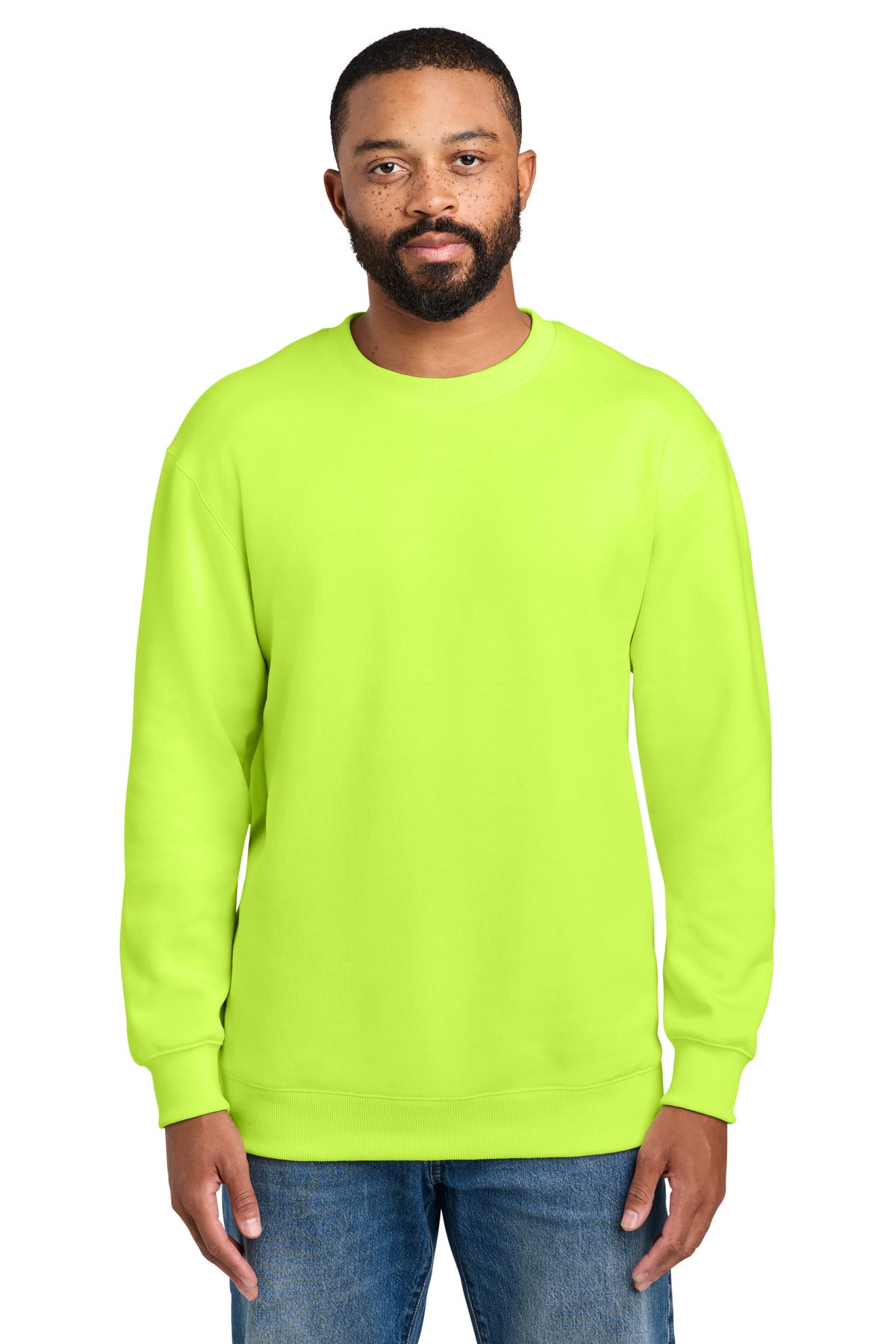 Port & Co Foundation Fleece Pullover Crewneck Sweatshirt PC107 in S. Green