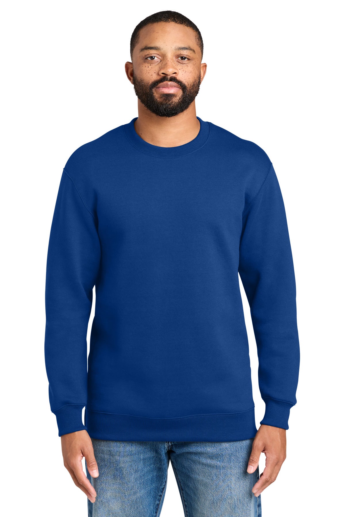 Port & Co Foundation Fleece Pullover Crewneck Sweatshirt PC107 in True Royal