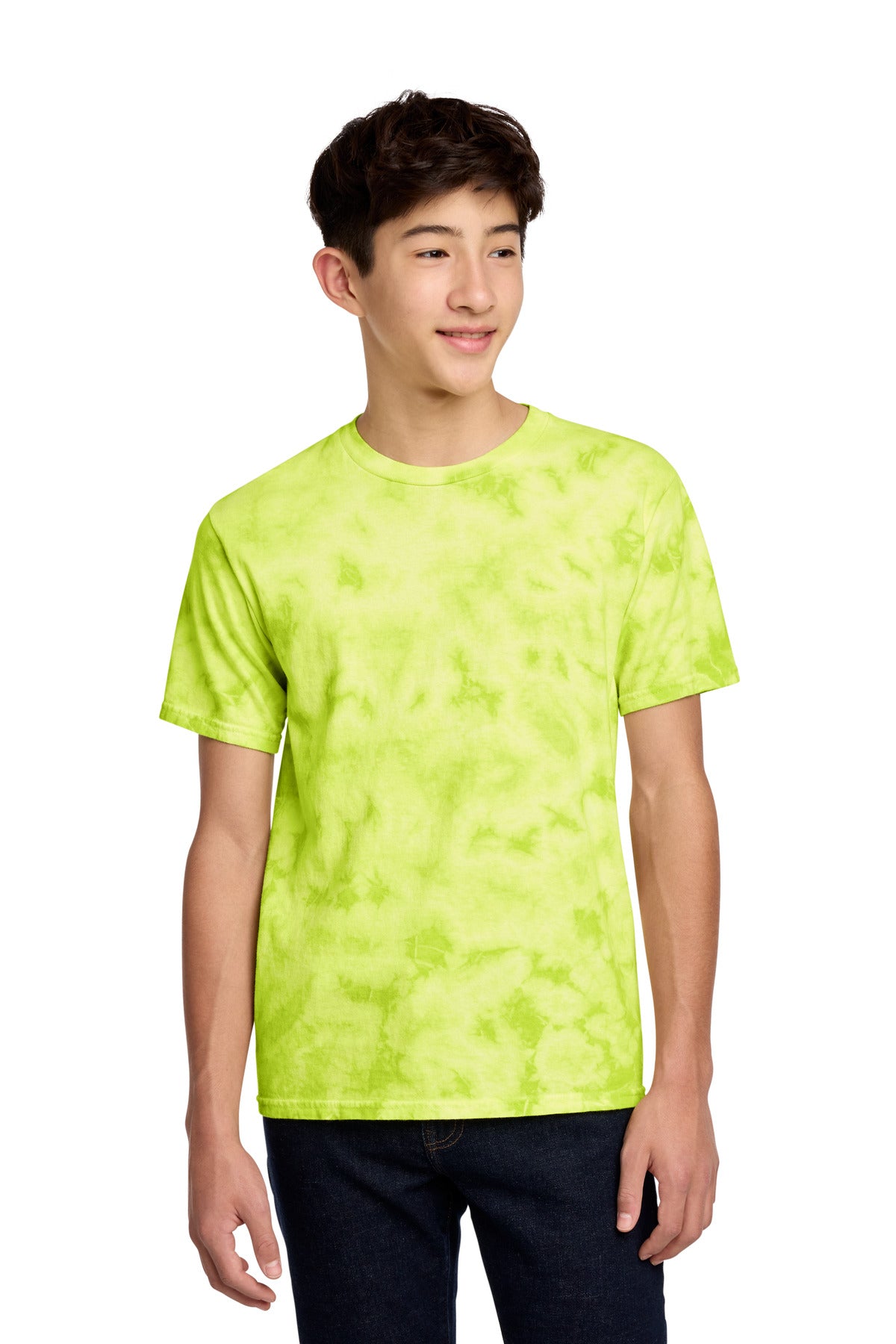 Port & Co Youth Crystal Tie-Dye Tee PC145Y in Lemon Lime