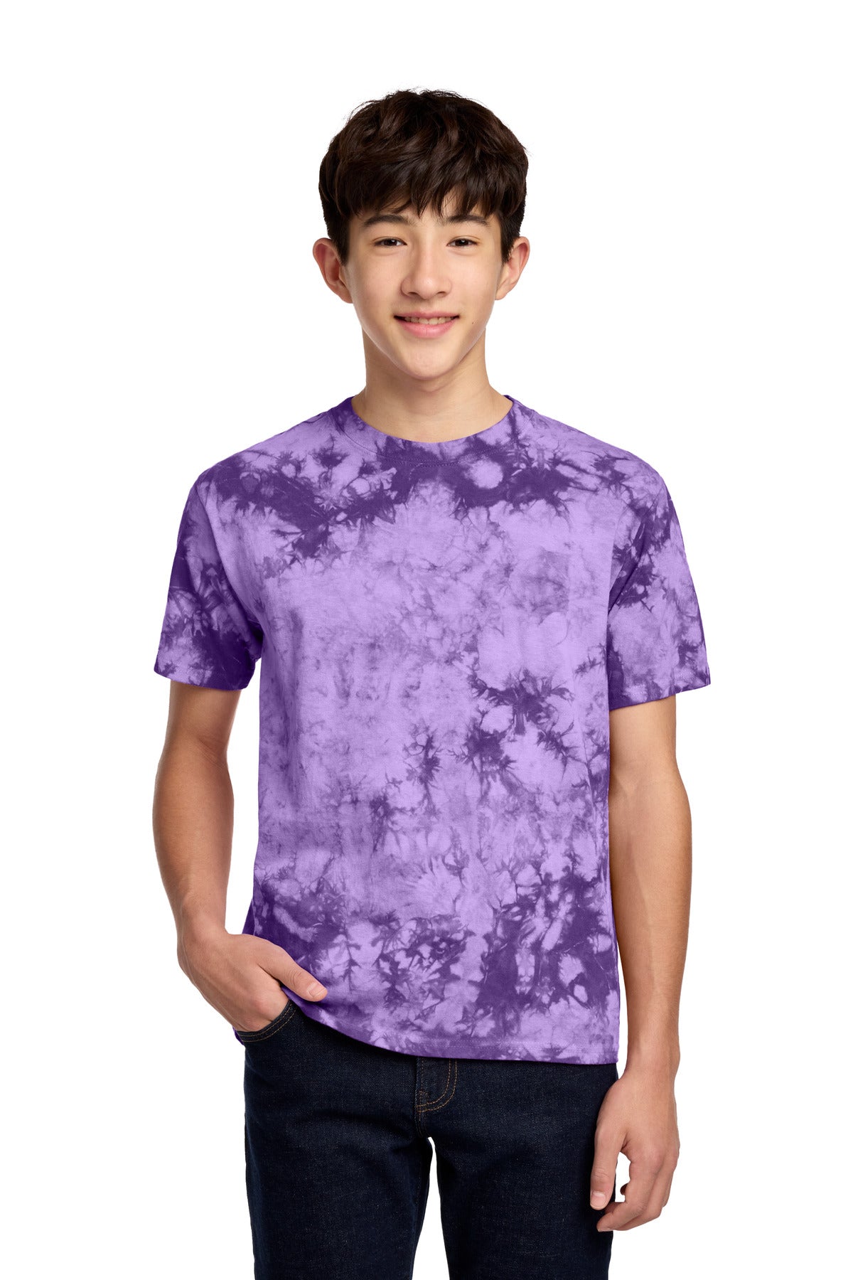 Port & Co Youth Crystal Tie-Dye Tee PC145Y in Purple