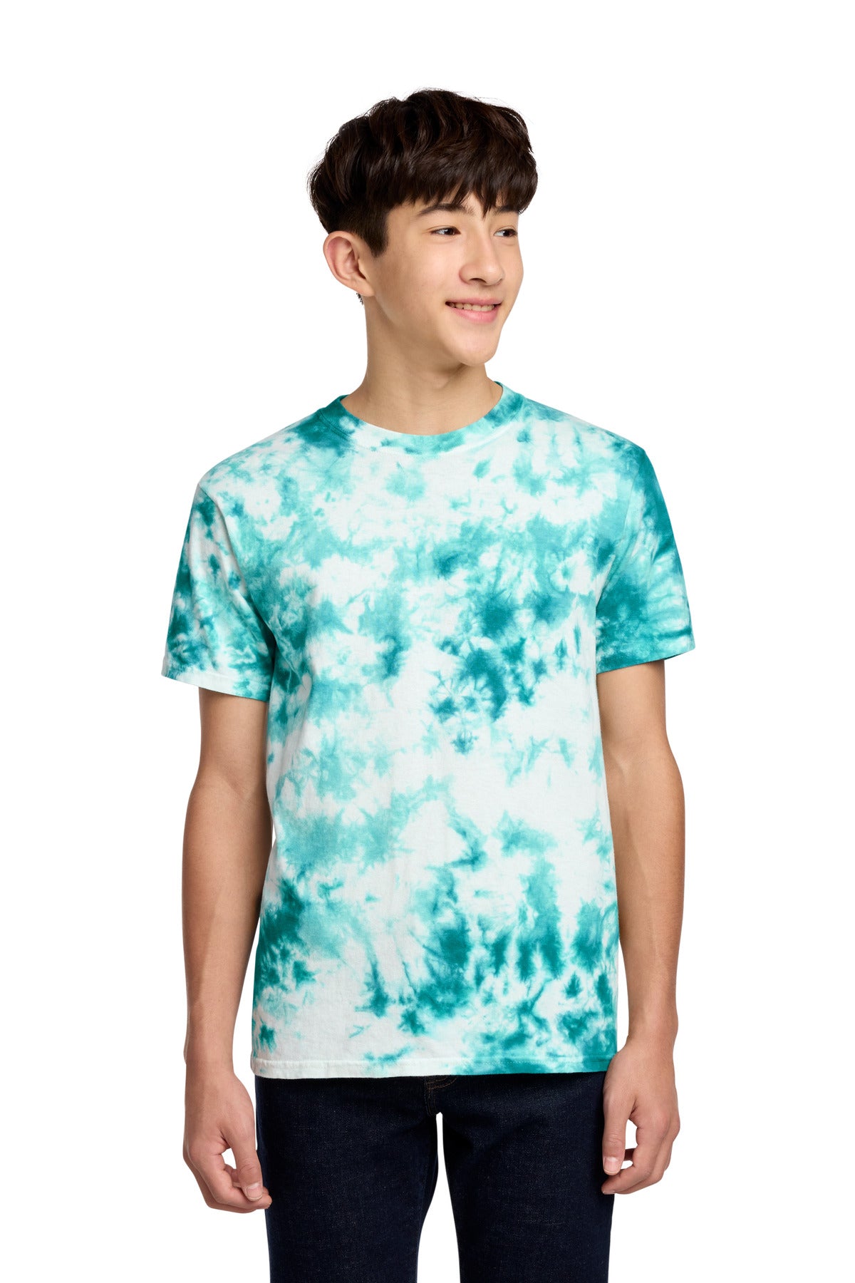 Port & Co Youth Crystal Tie-Dye Tee PC145Y in Teal