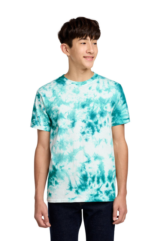 Port & Co Youth Crystal Tie-Dye Tee PC145Y in Teal