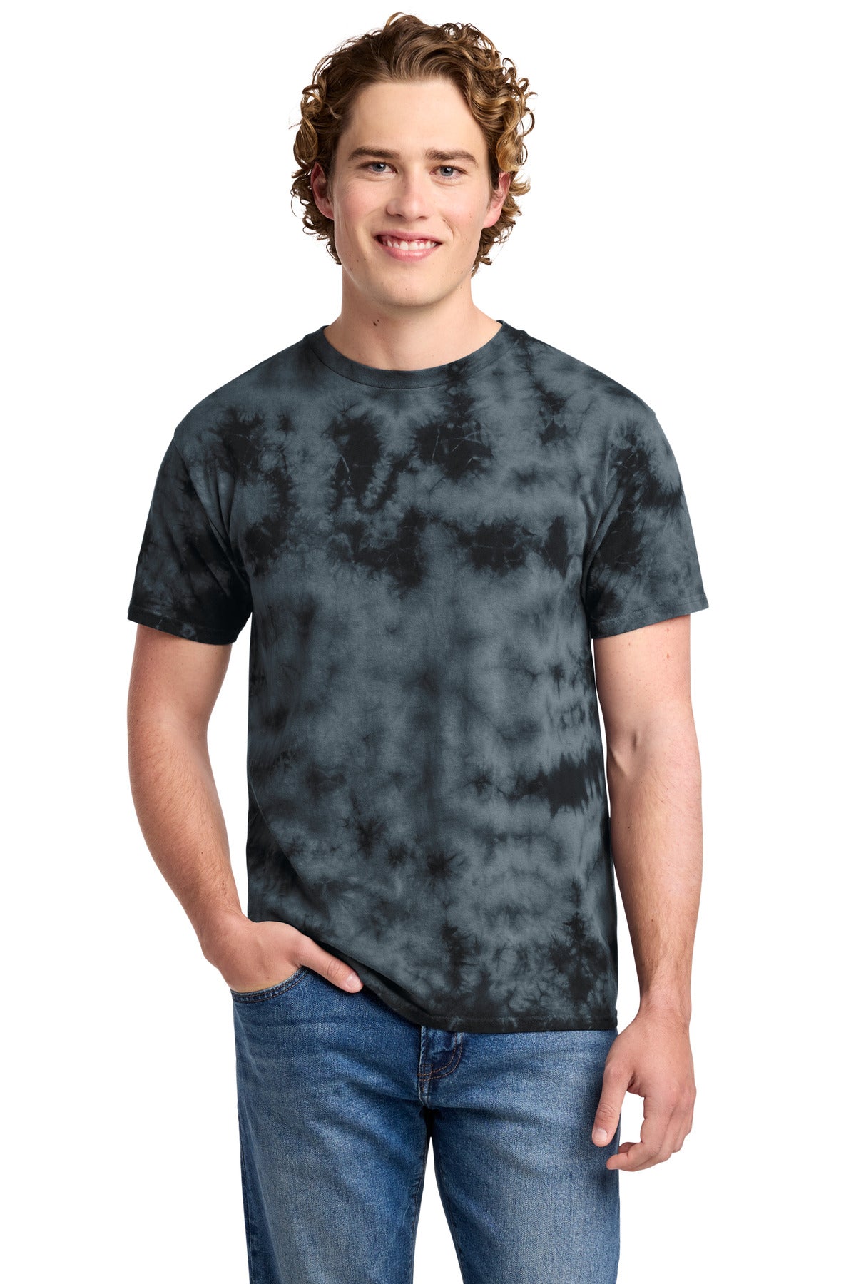 Port & Co Crystal Tie-Dye Tee PC145 in Black