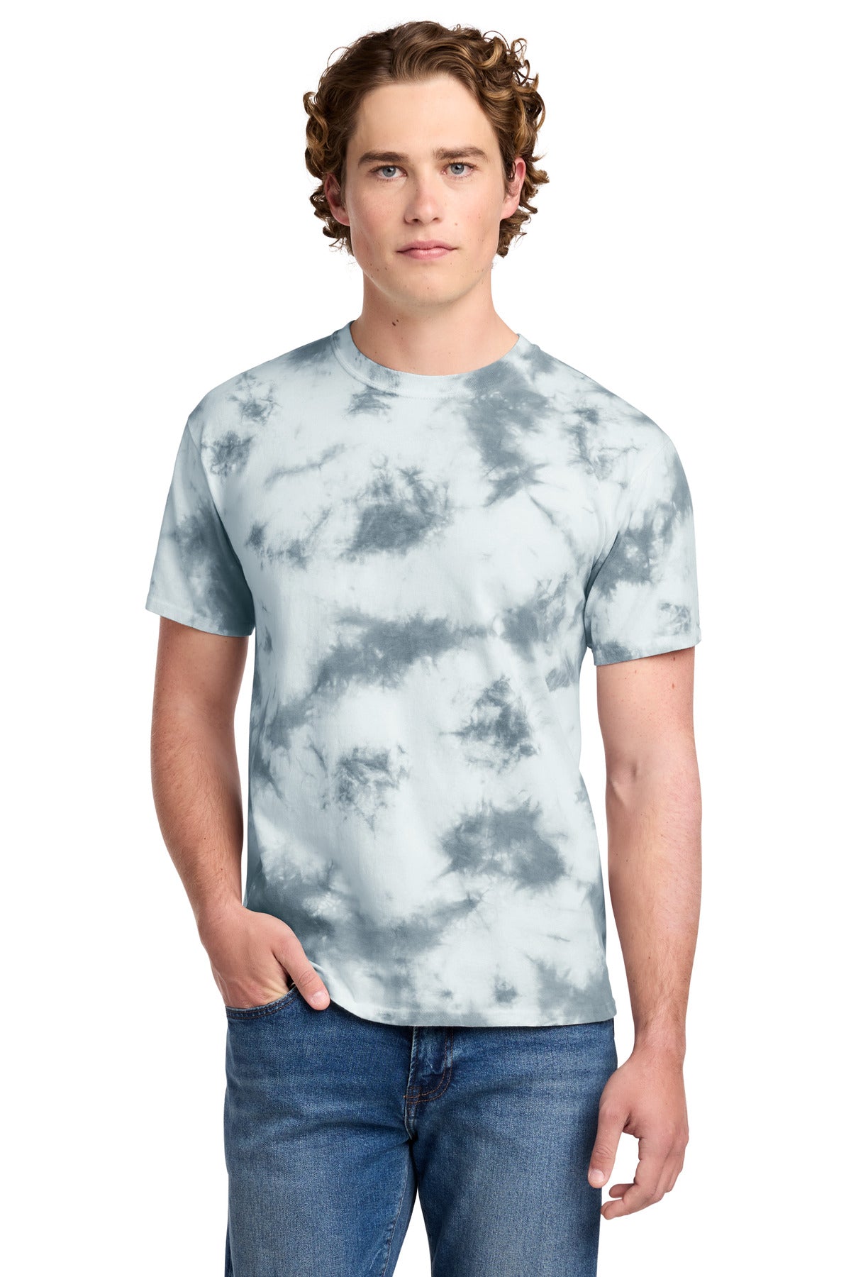 Port & Co Crystal Tie-Dye Tee PC145 in Grey