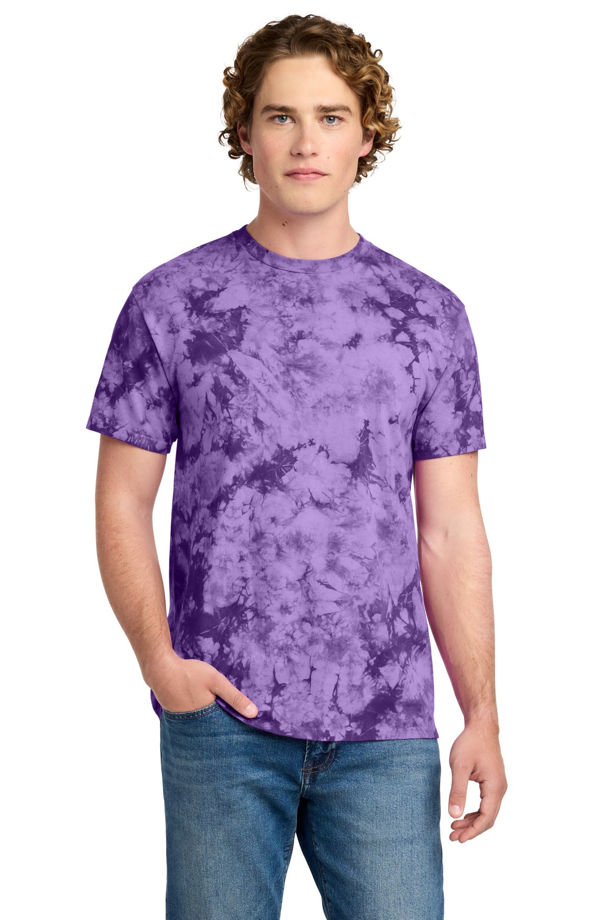 Port & Co Crystal Tie-Dye Tee PC145 in Purple