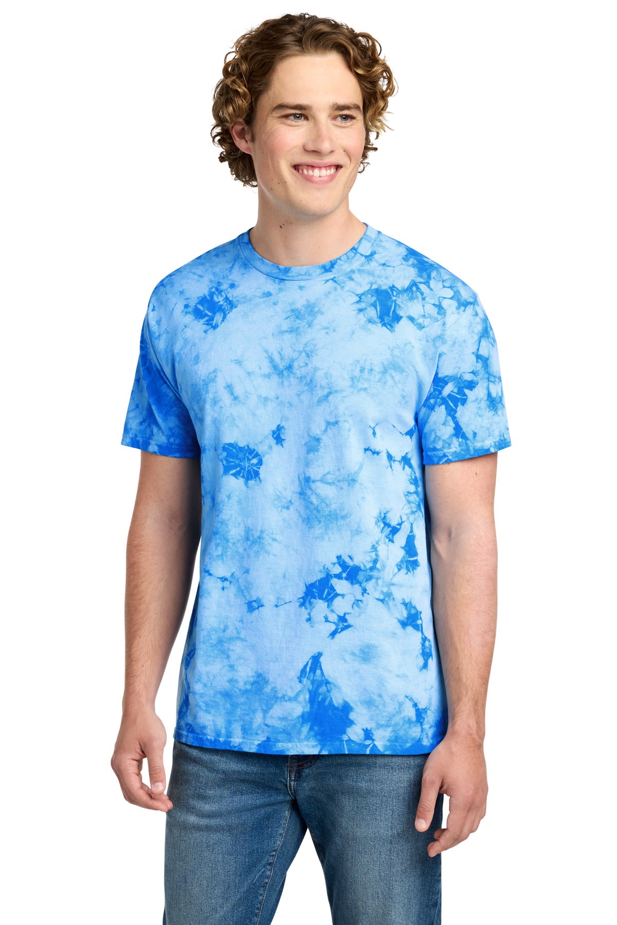 Port & Co Crystal Tie-Dye Tee PC145 in Sky Blue