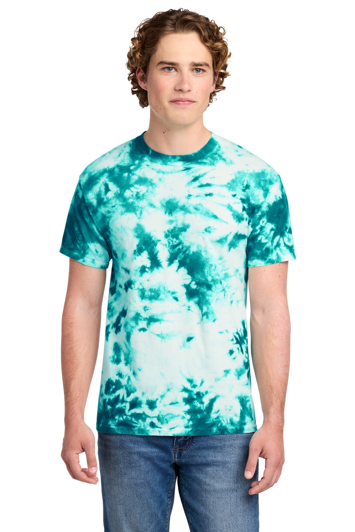 Port & Co Crystal Tie-Dye Tee PC145 in Teal