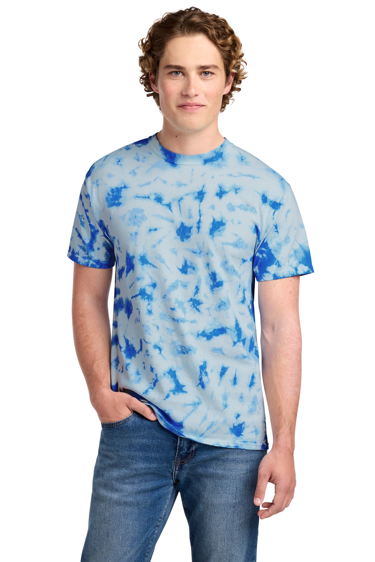 Port & Co Crystal Tie-Dye Tee PC145 in True Royal