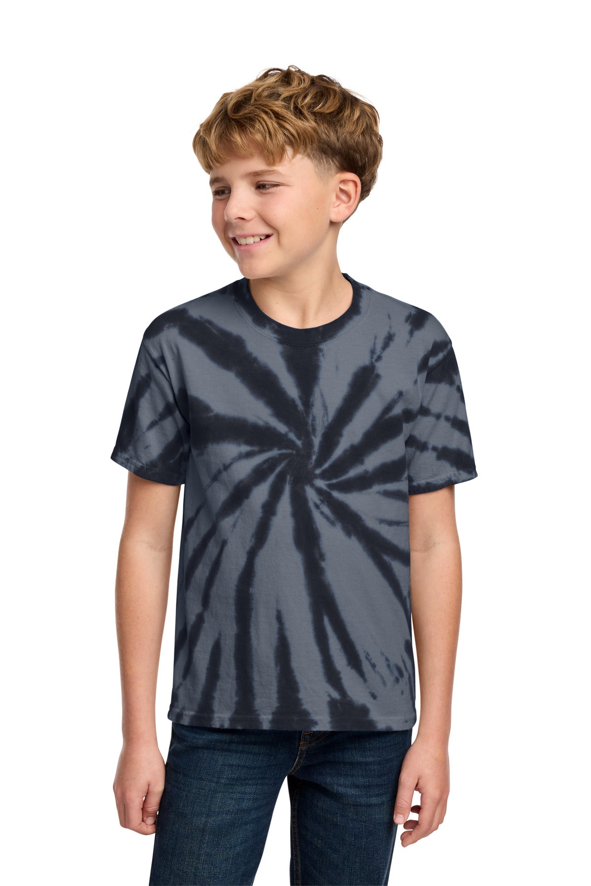 Port & Co Youth Tie-Dye Tee. PC147Y in Black