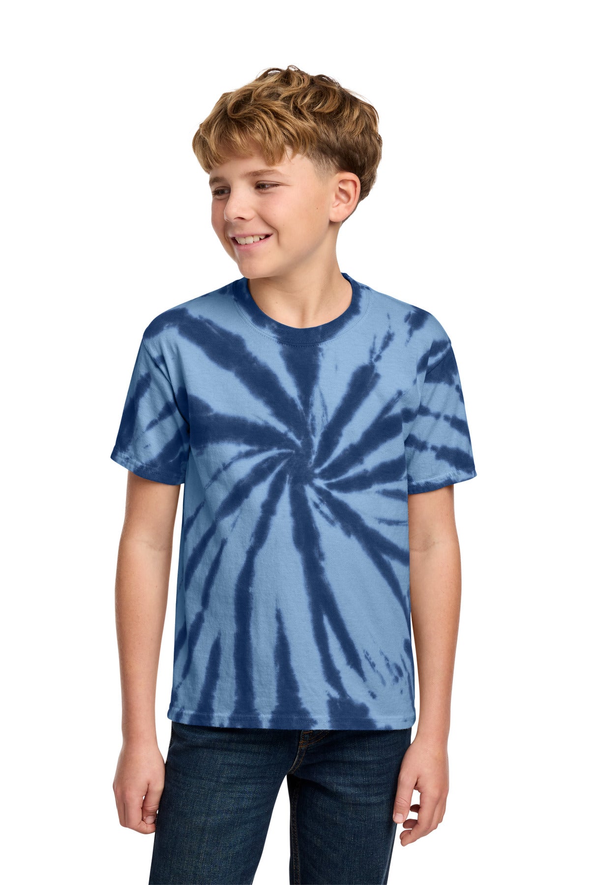 Port & Co Youth Tie-Dye Tee. PC147Y in Navy