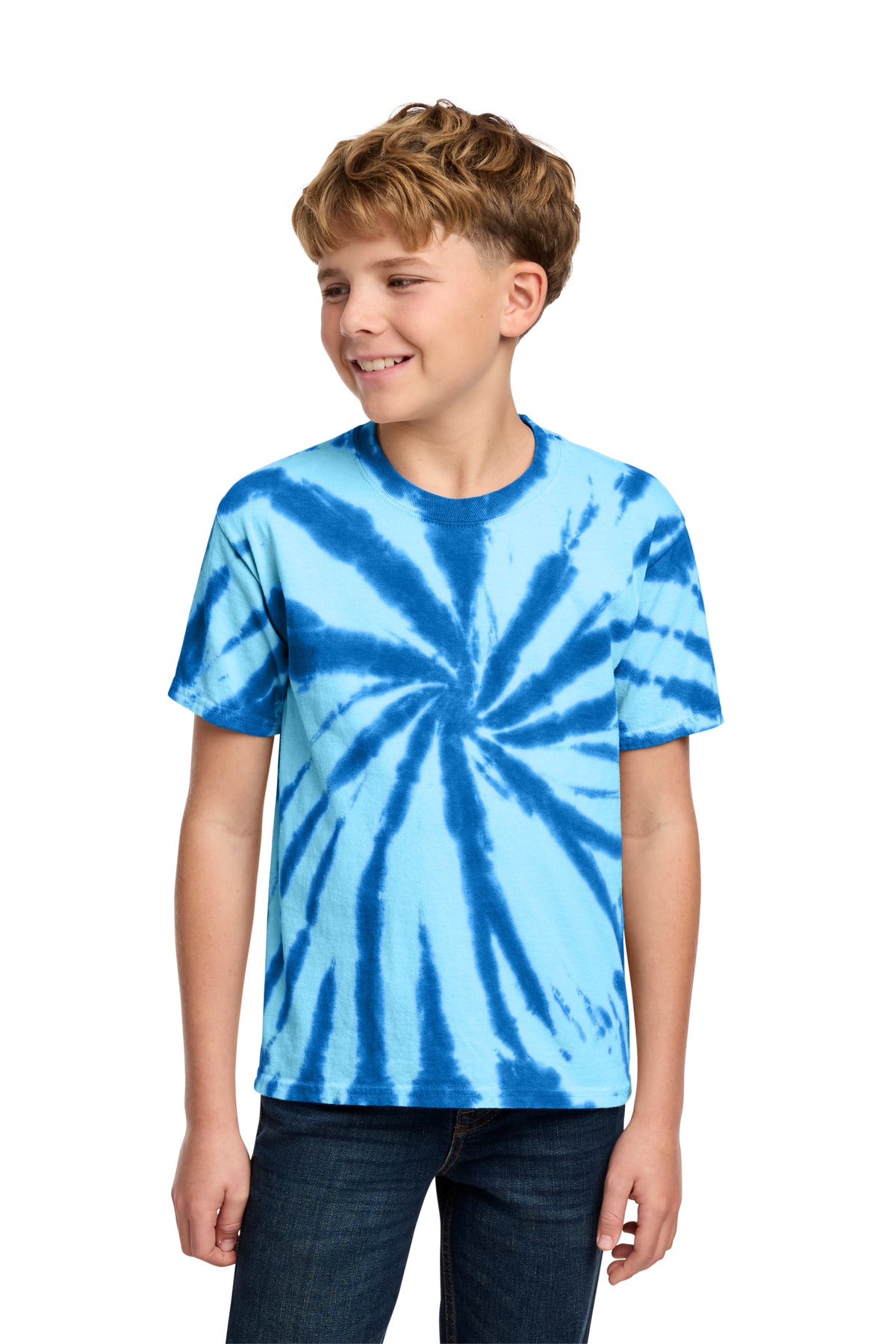 Port & Co Youth Tie-Dye Tee. PC147Y in Royal