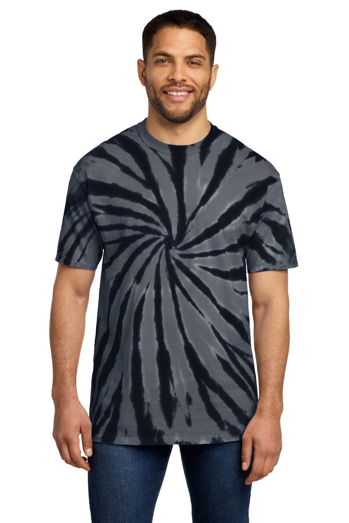 Port & Co Tie-Dye Tee. PC147 in Black