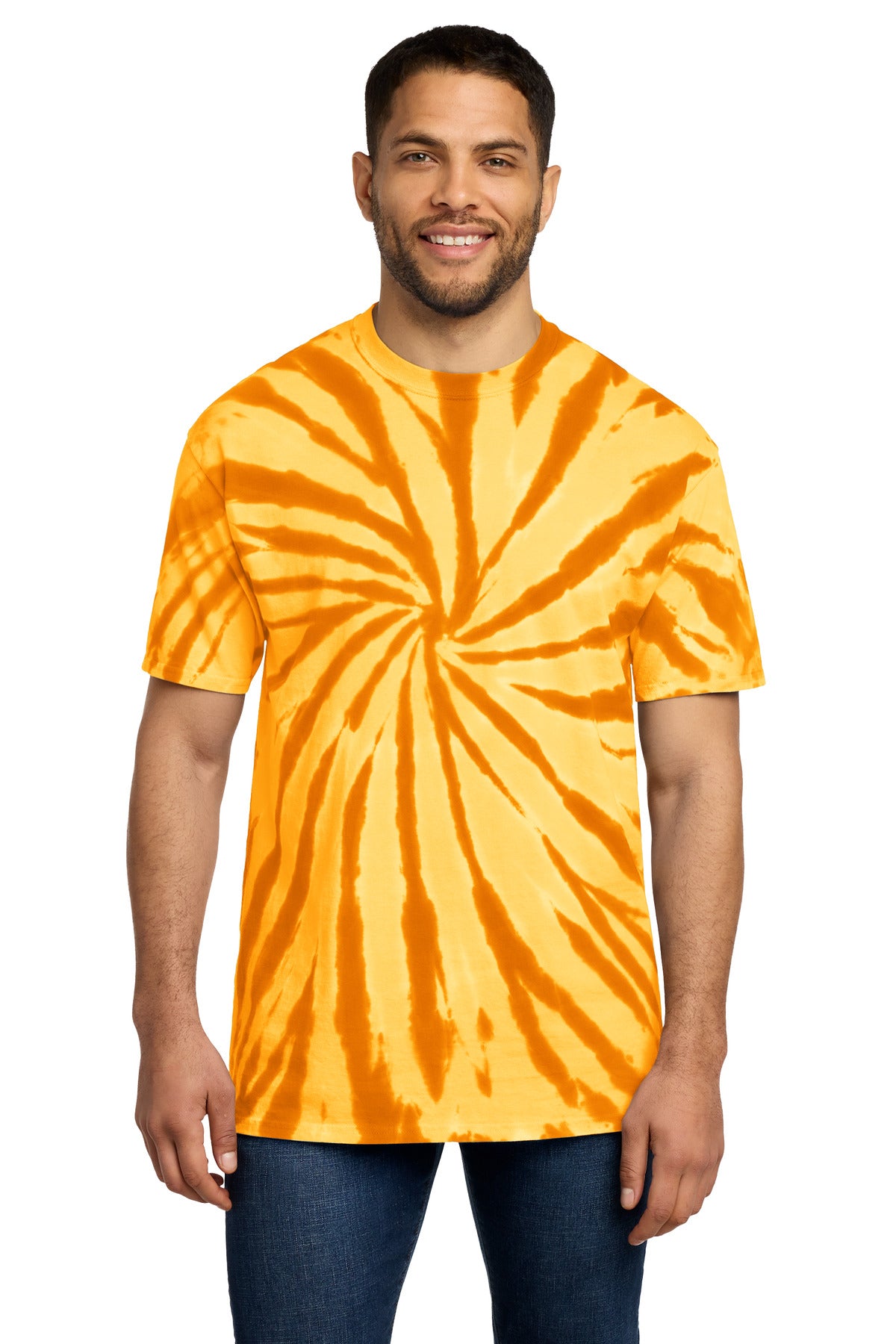 Port & Co Tie-Dye Tee. PC147 in Gold