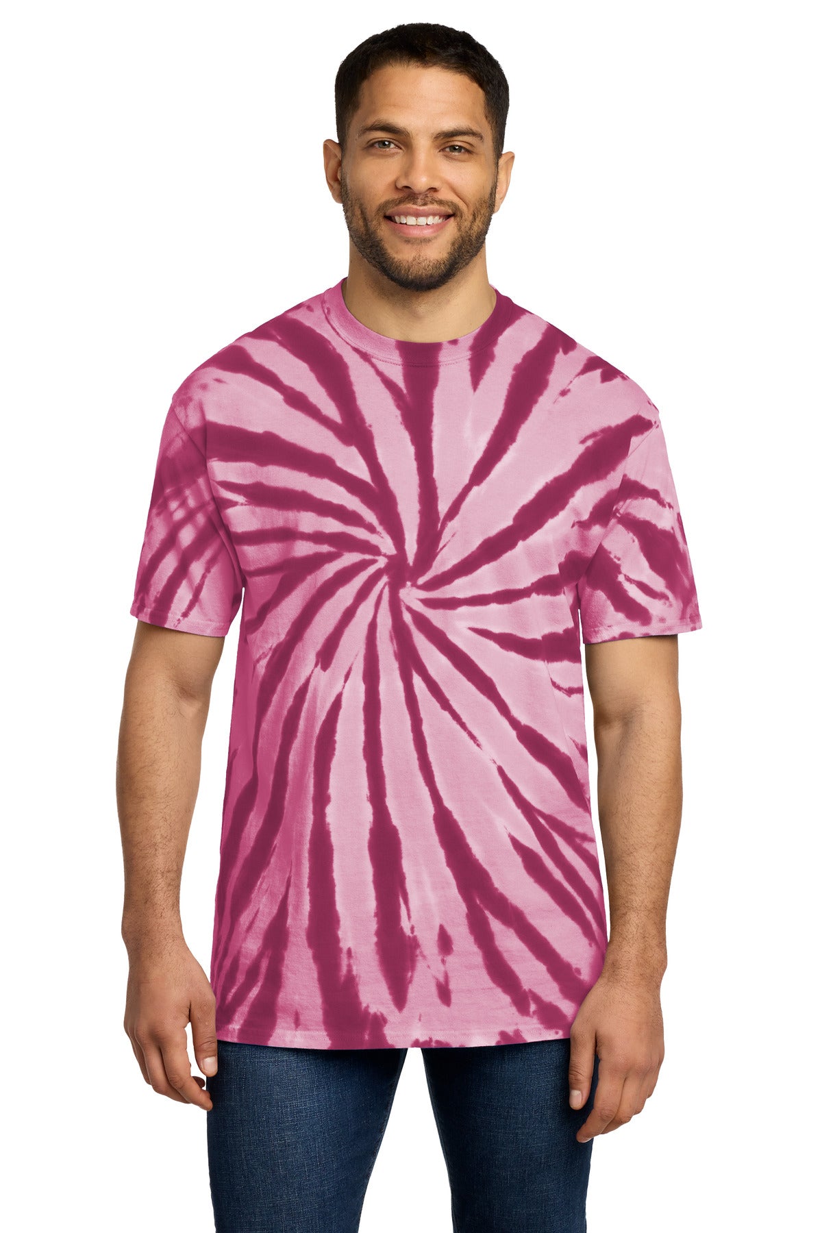Port & Co Tie-Dye Tee. PC147 in Maroon