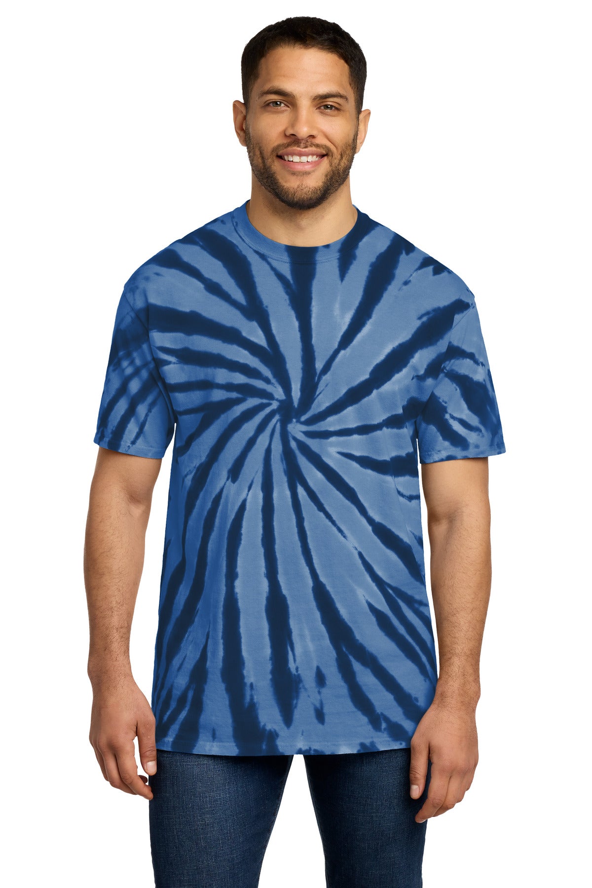 Port & Co Tie-Dye Tee. PC147 in Navy