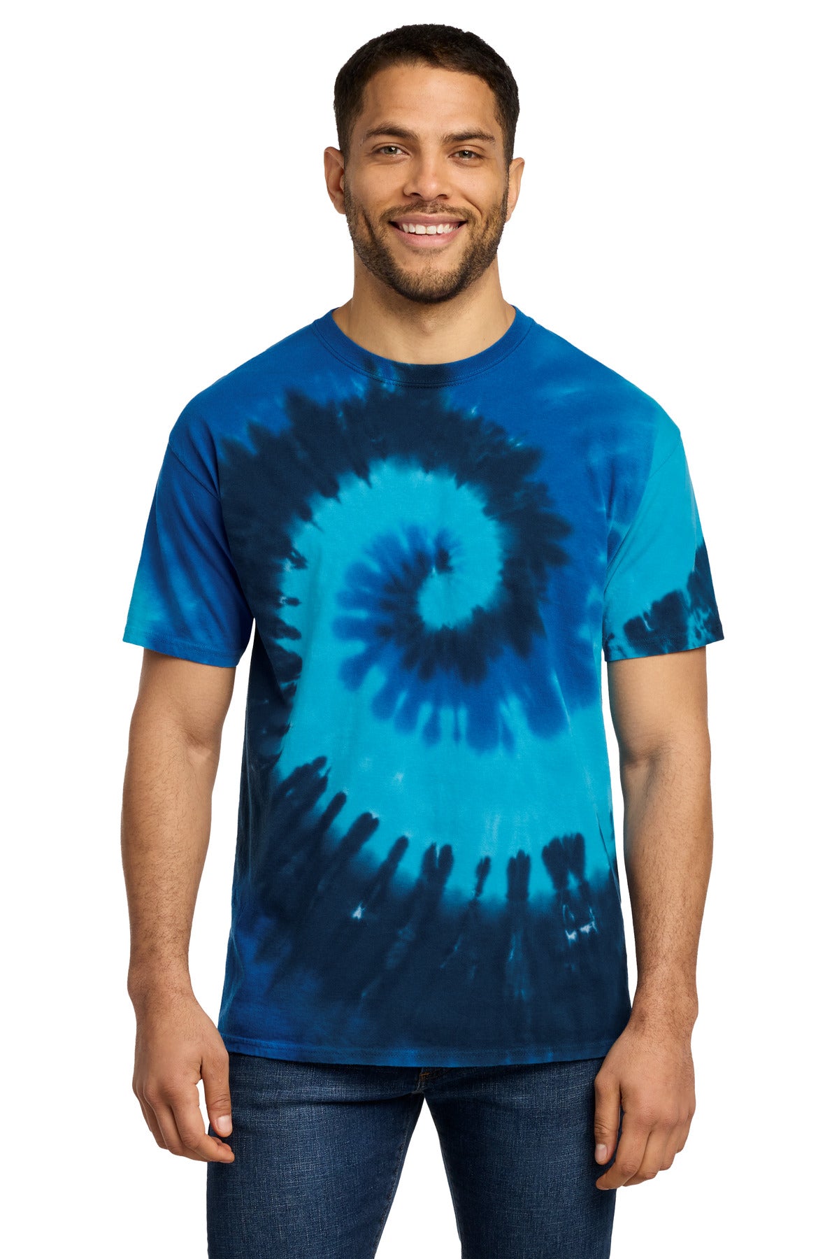 Port & Co Tie-Dye Tee. PC147 in Ocean Rainbow