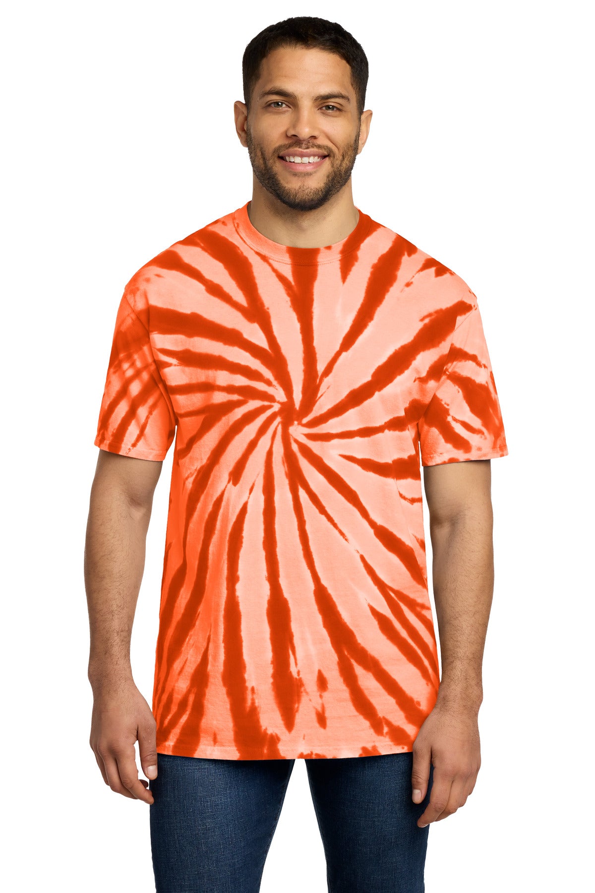 Port & Co Tie-Dye Tee. PC147 in Orange