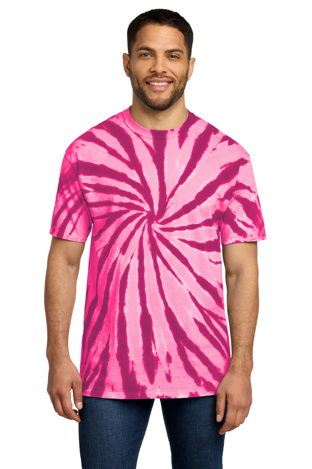 Port & Co Tie-Dye Tee. PC147 in Pink