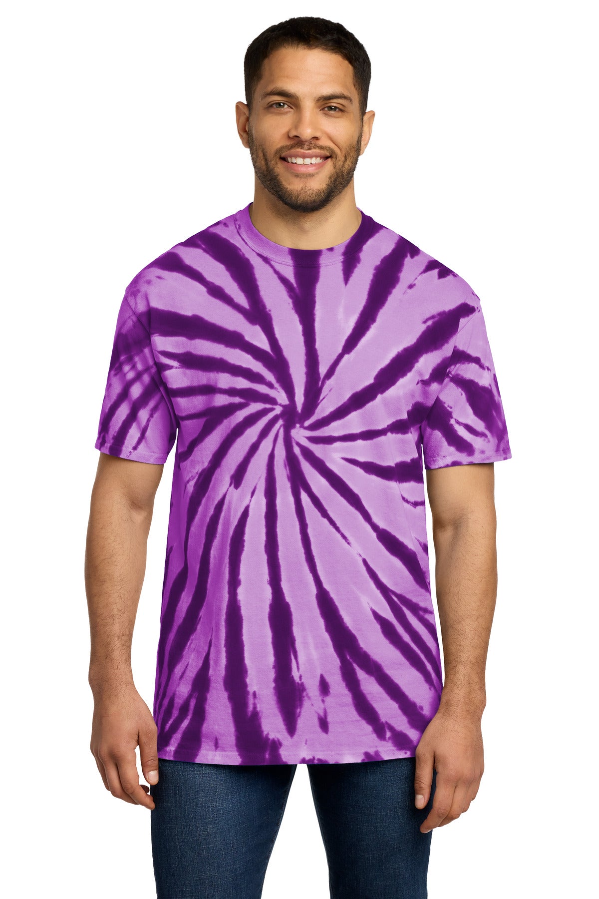 Port & Co Tie-Dye Tee. PC147 in Purple