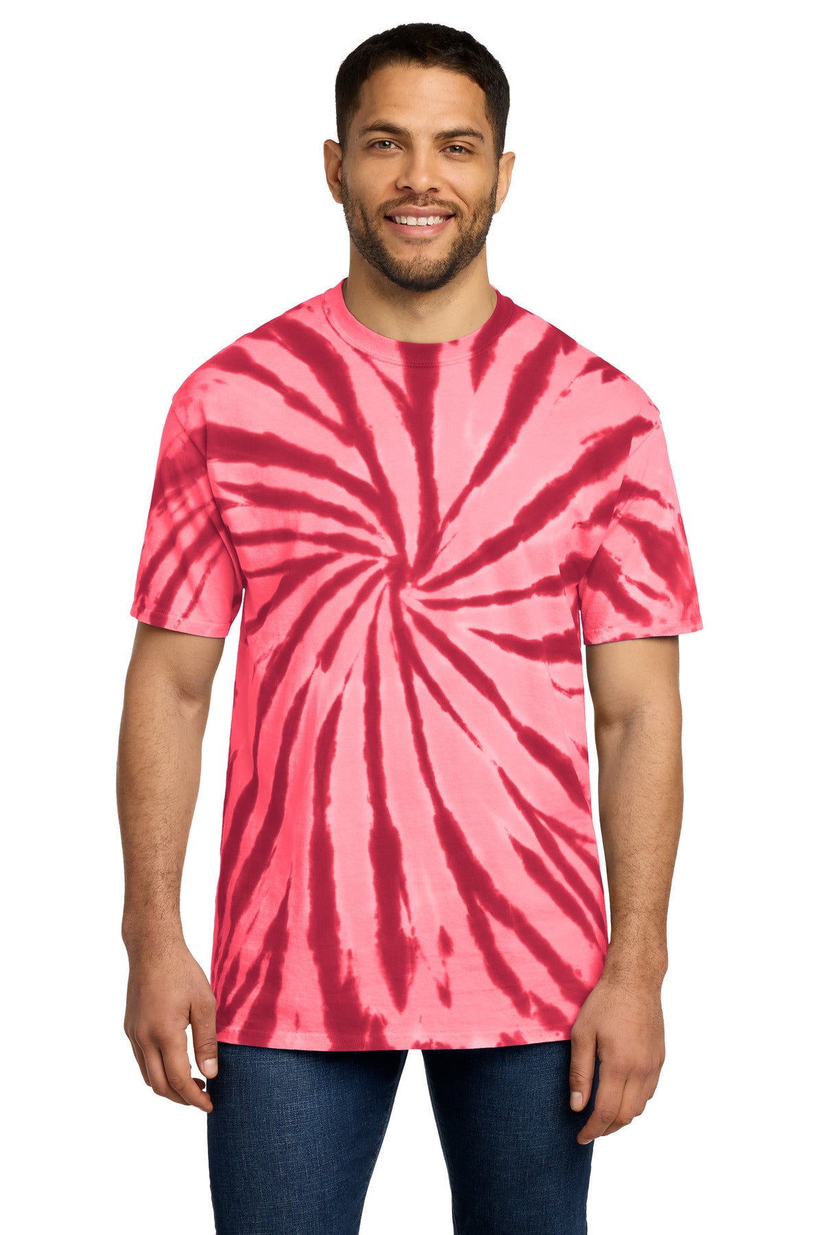 Port & Co Tie-Dye Tee. PC147 in Red