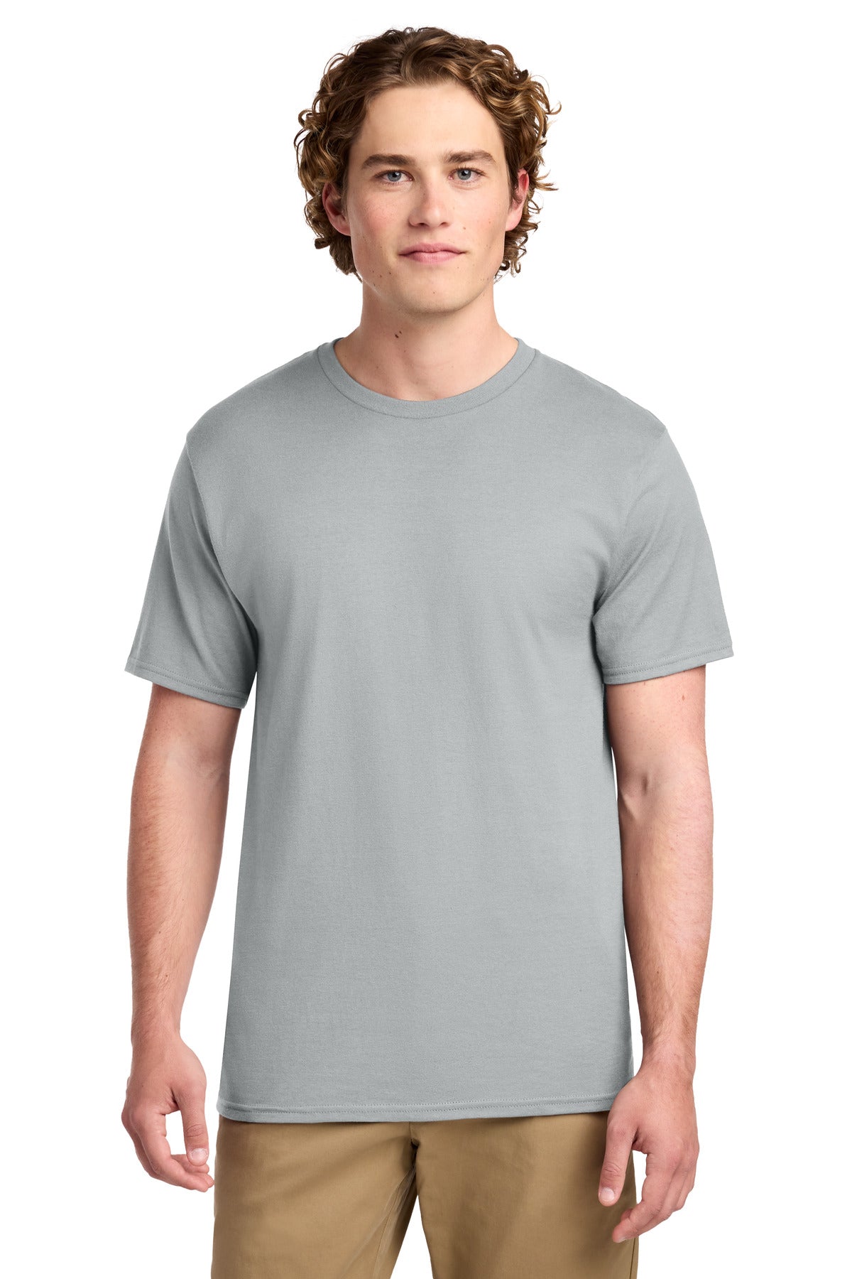 Port & Co Ring Spun Cotton Tee. PC150 in Silver