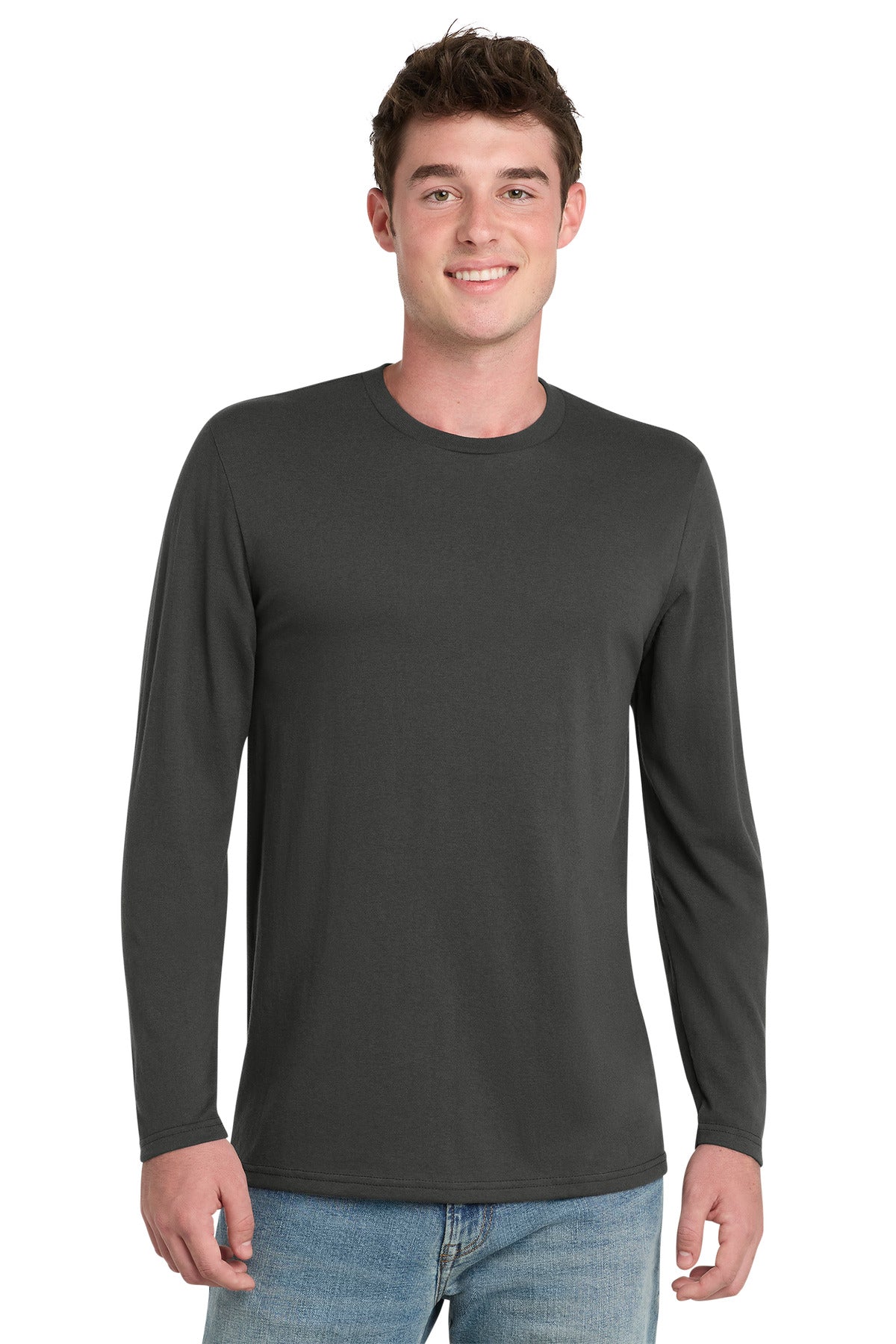 Port & Co Tri-Blend Long Sleeve Tee. PC330LS in Coal Grey